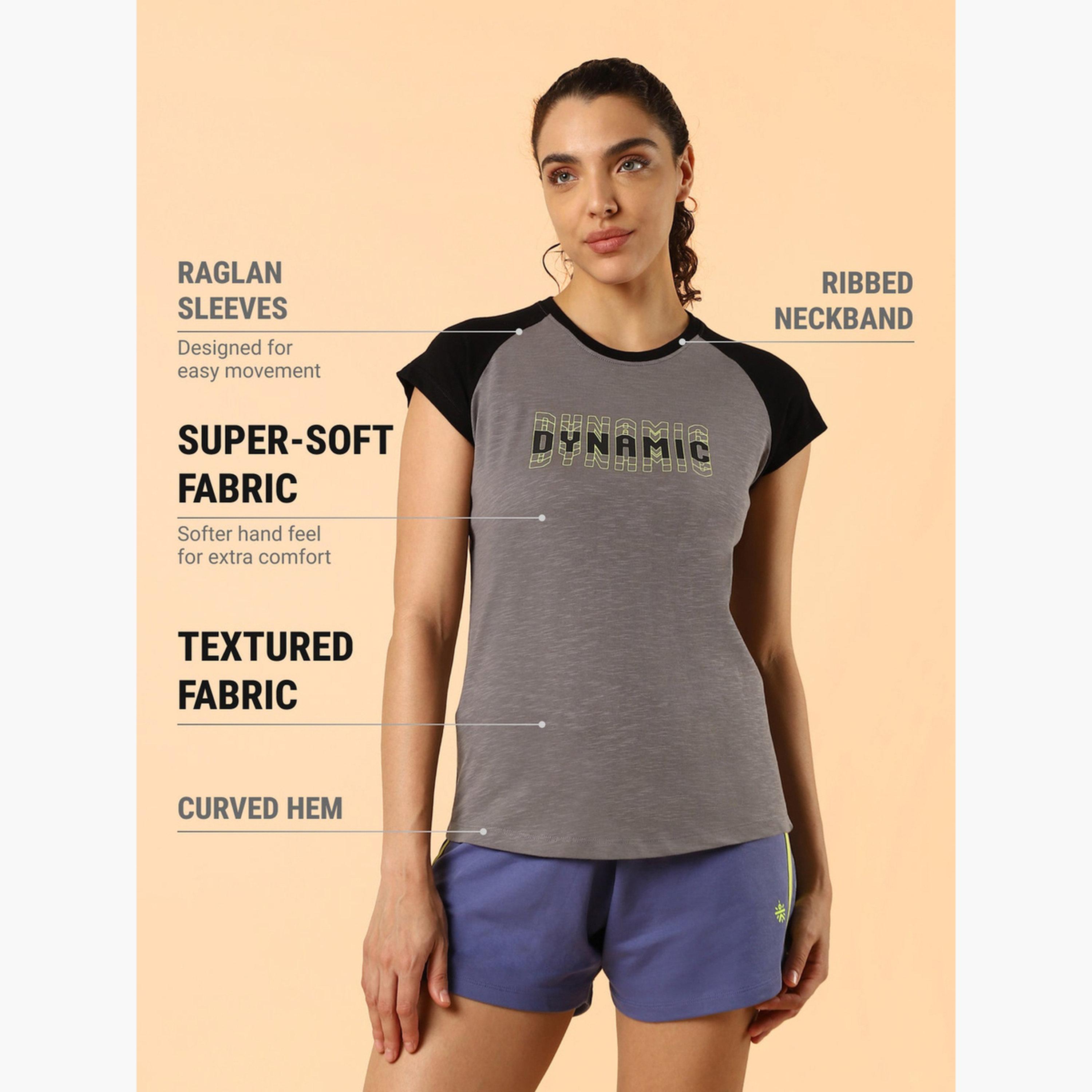 Cult X Styli Women Grey Graphic Print Raglan Sleeve T-Shirt-women-clothing-tshirts-image-4