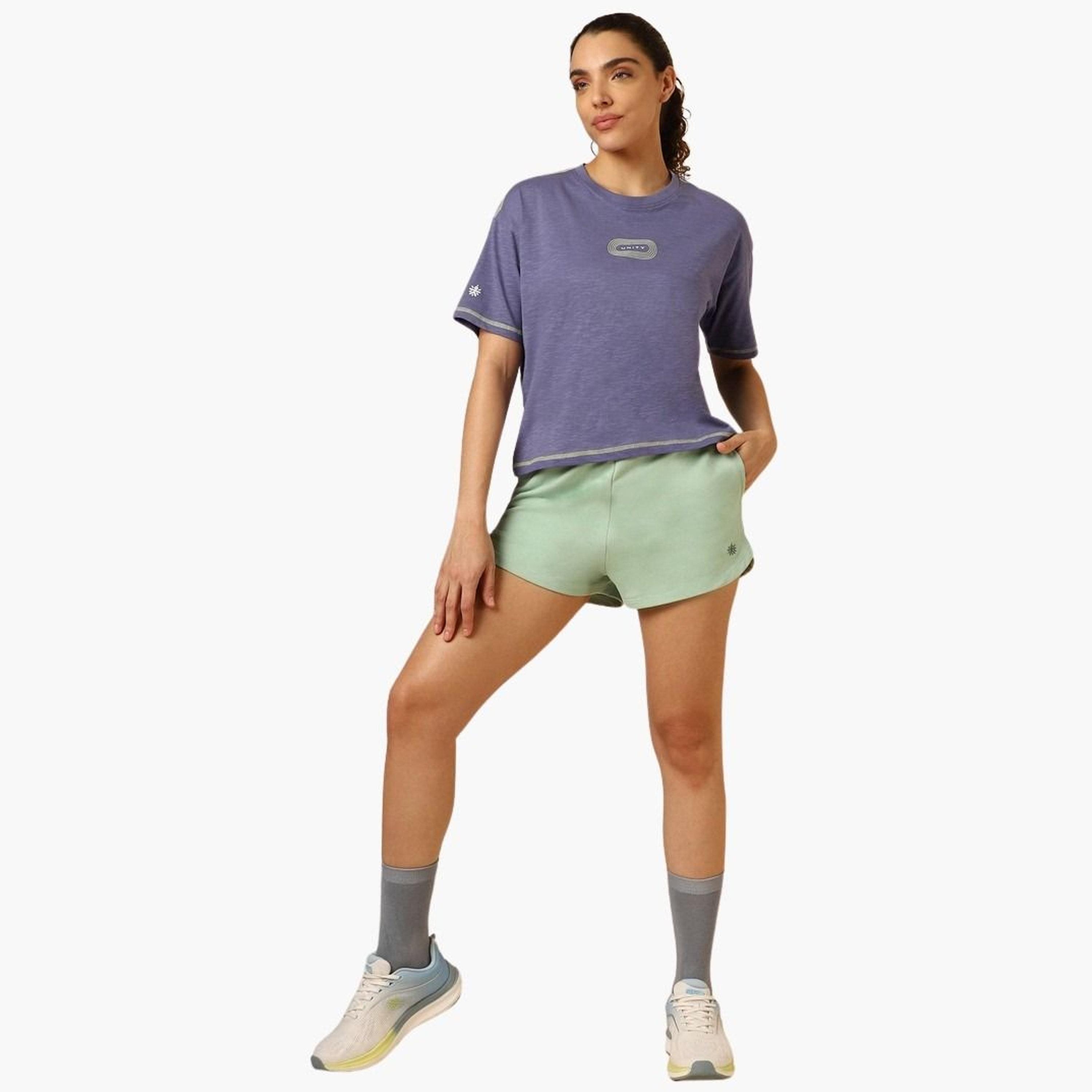 كولت × ستايلي - تي شيرت قصير نقشة جرافيكية باللون الأرجواني للنساء-women-clothing-tshirts-image-2