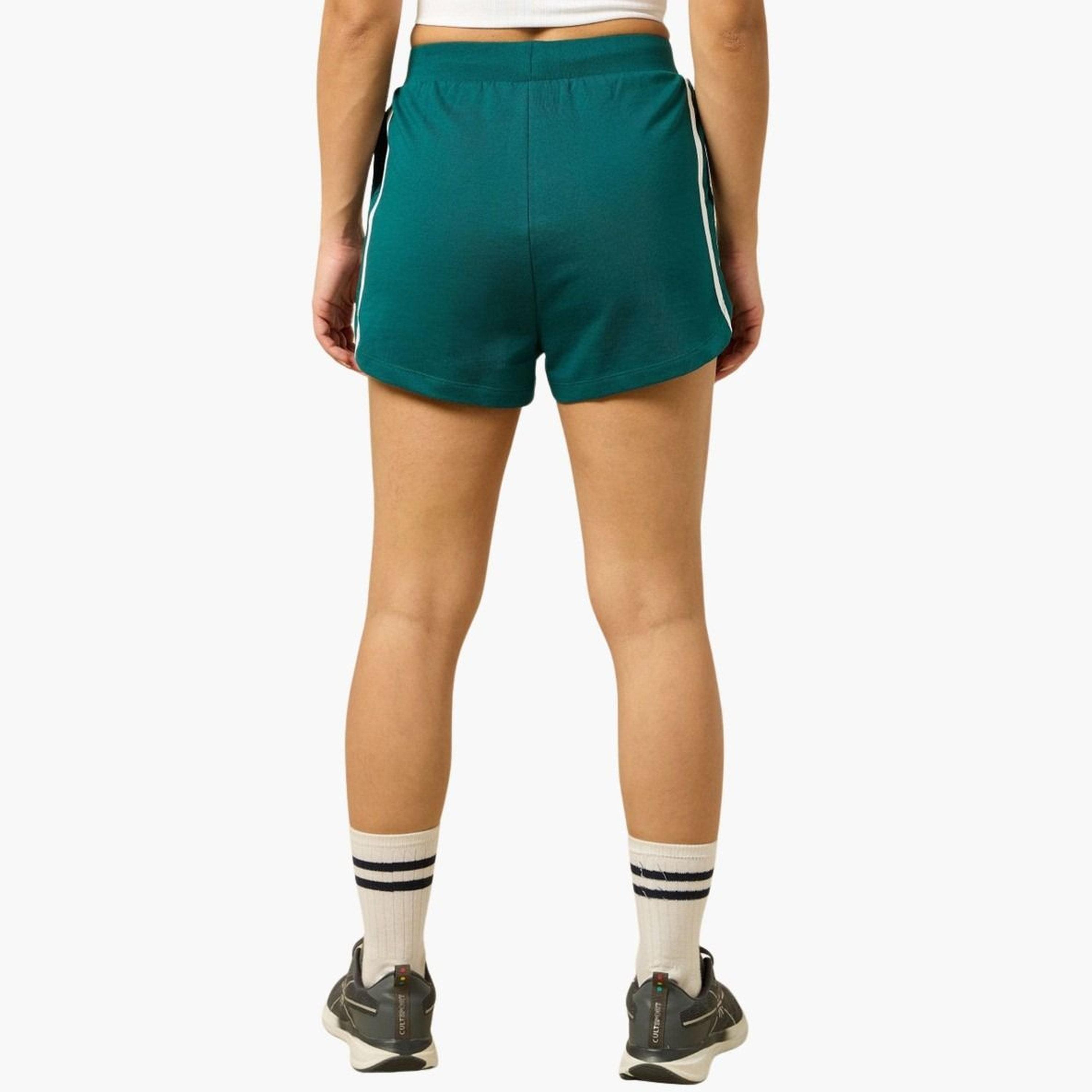 كولت × ستايلي - شورت رياضي مخطط لون أزرق مخضر للنساء-women-clothing-bottoms-shorts-image-6