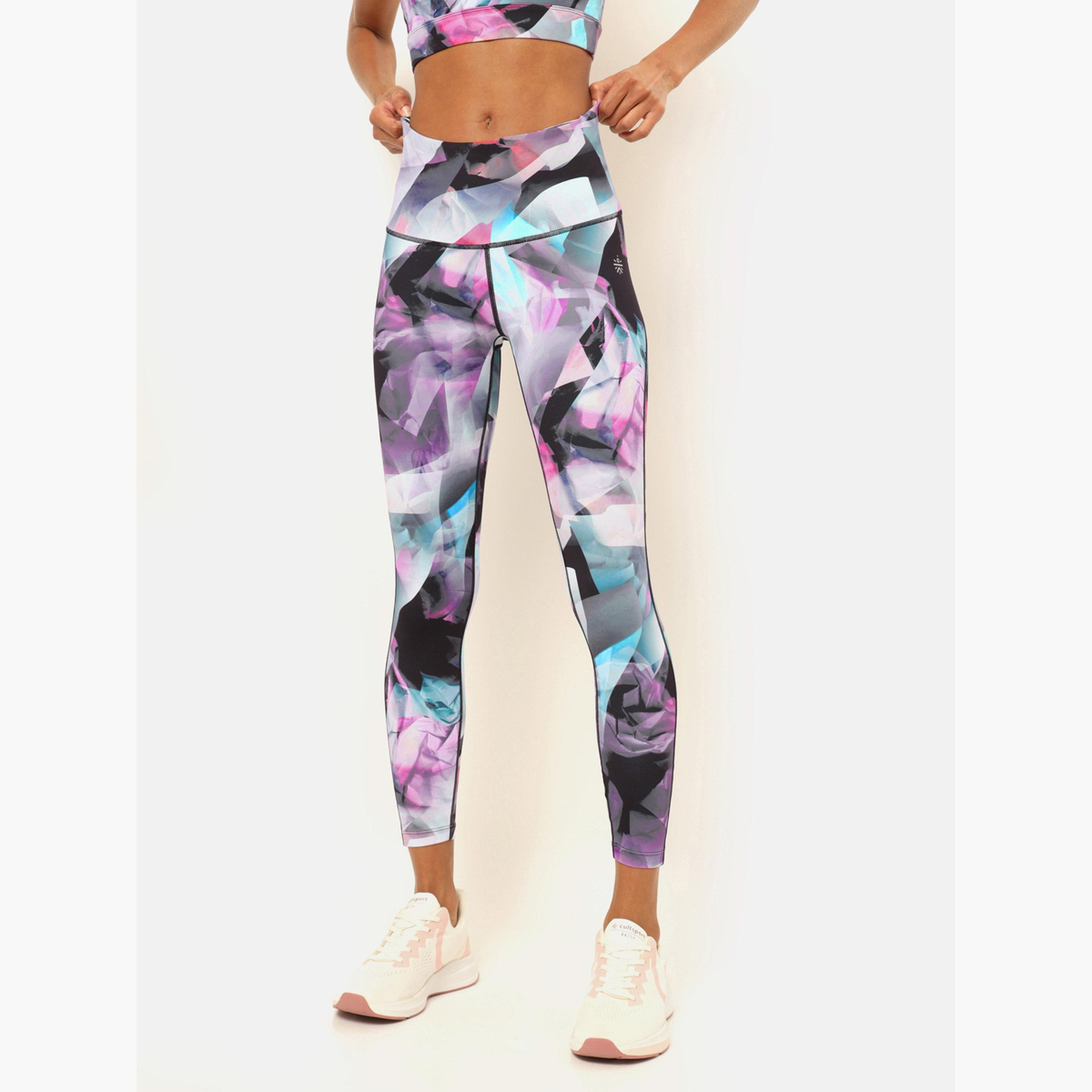 كولت × ستايلي - بنطال ضيق مطبوع عليه منشور عالي الخصر للنساء-women-clothing-bottoms-leggings-image-1