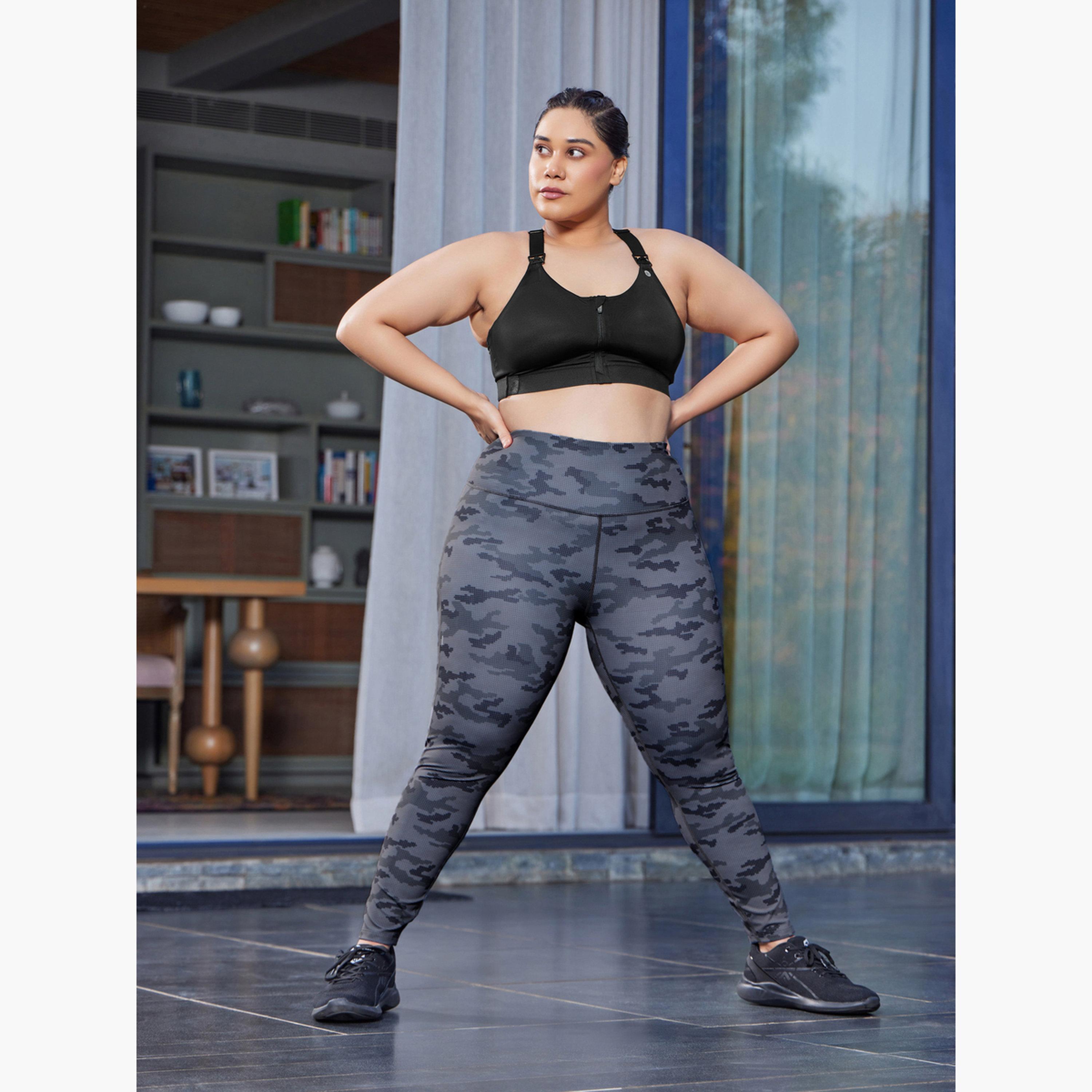 كولت × ستايلي - بنطال ضيق نقشة مموهة رمادية للنساء-women-clothing-bottoms-leggings-image-6