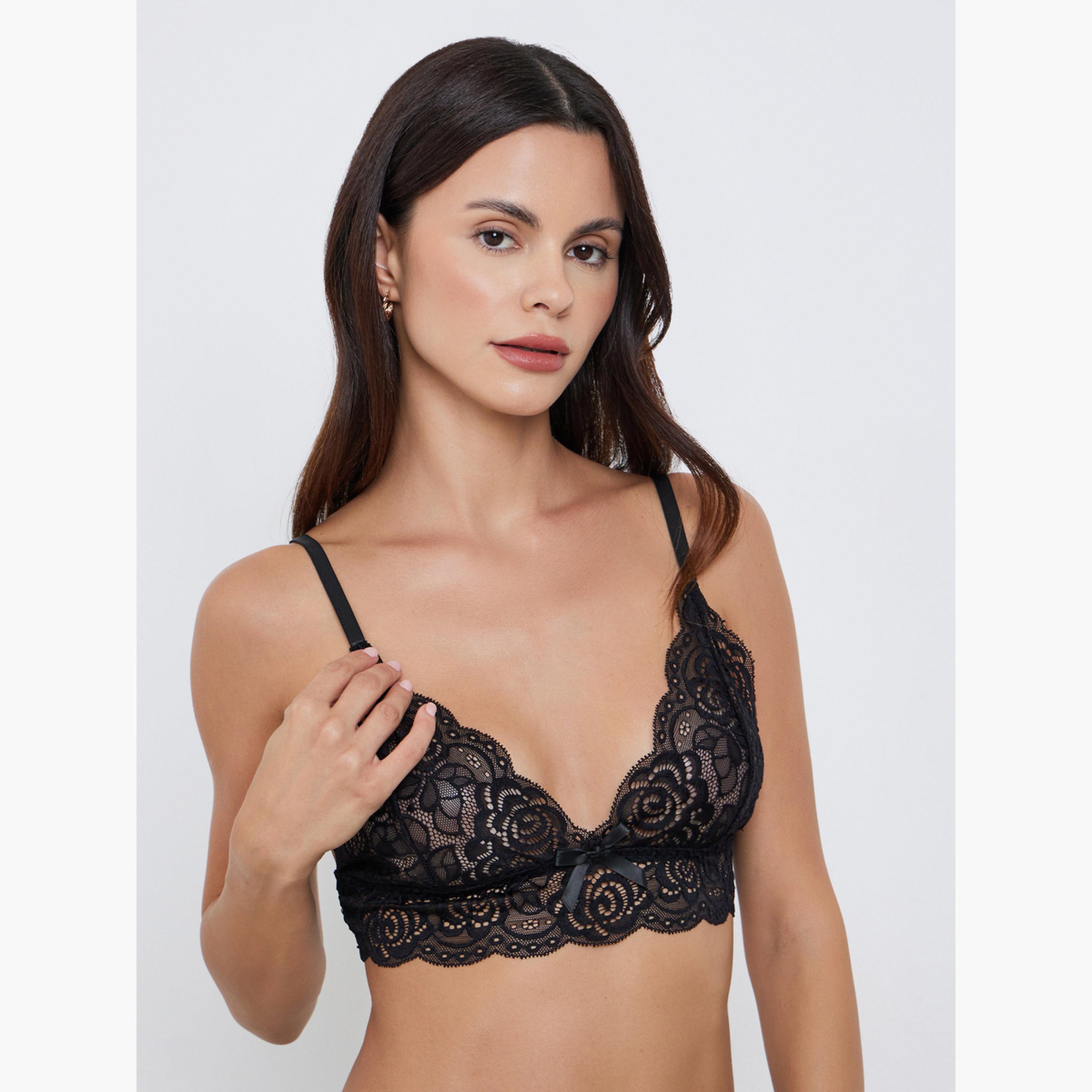 ستايلي - طقم 3 قطع - حمالة صدر دانتيل، شورت وروب-women-clothing-lingerie-lingeriesets-image-4