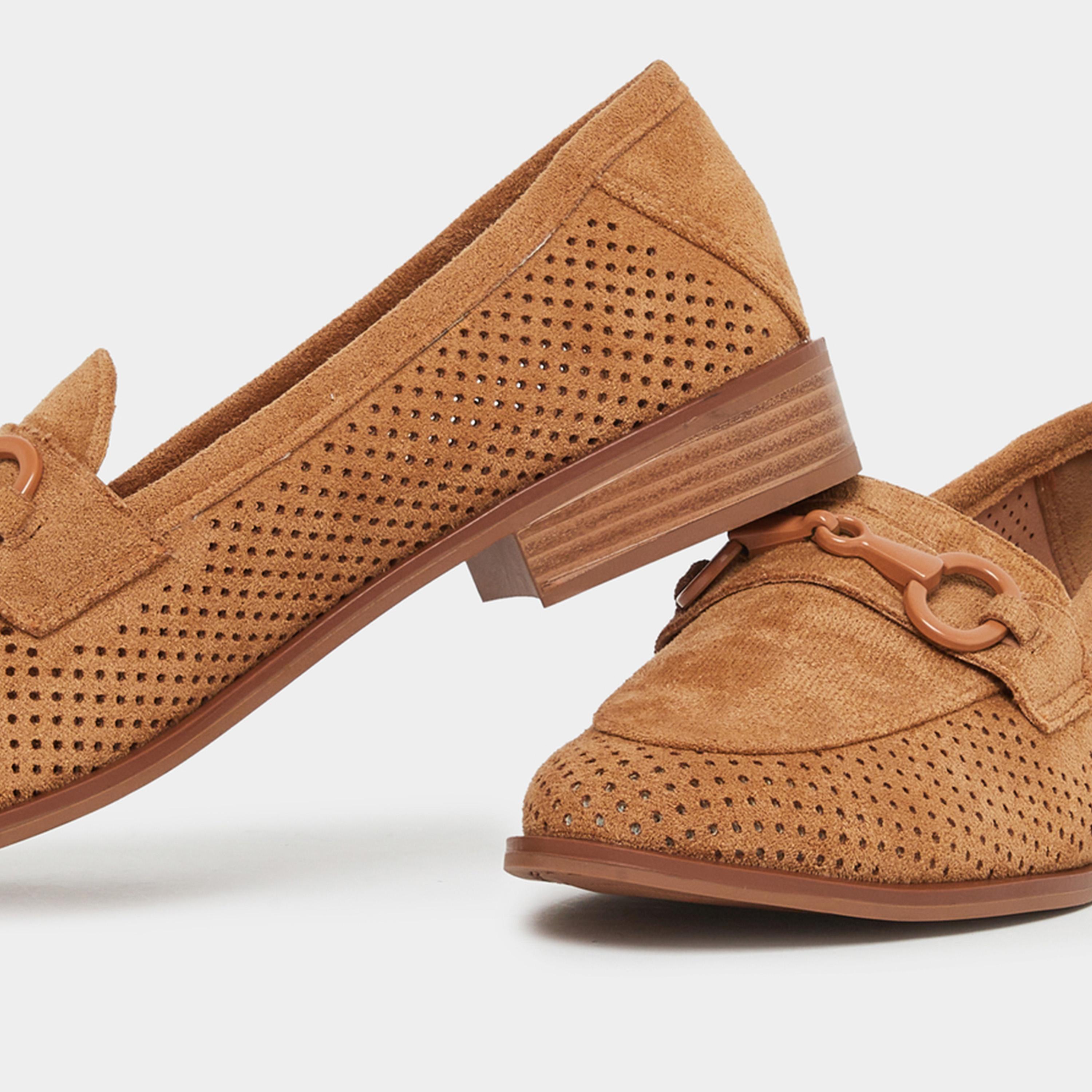 ستايلي - حذاء لوفر بمظهر جلد سويدي بني-women-shoes-loafersandmoccasins-image-5