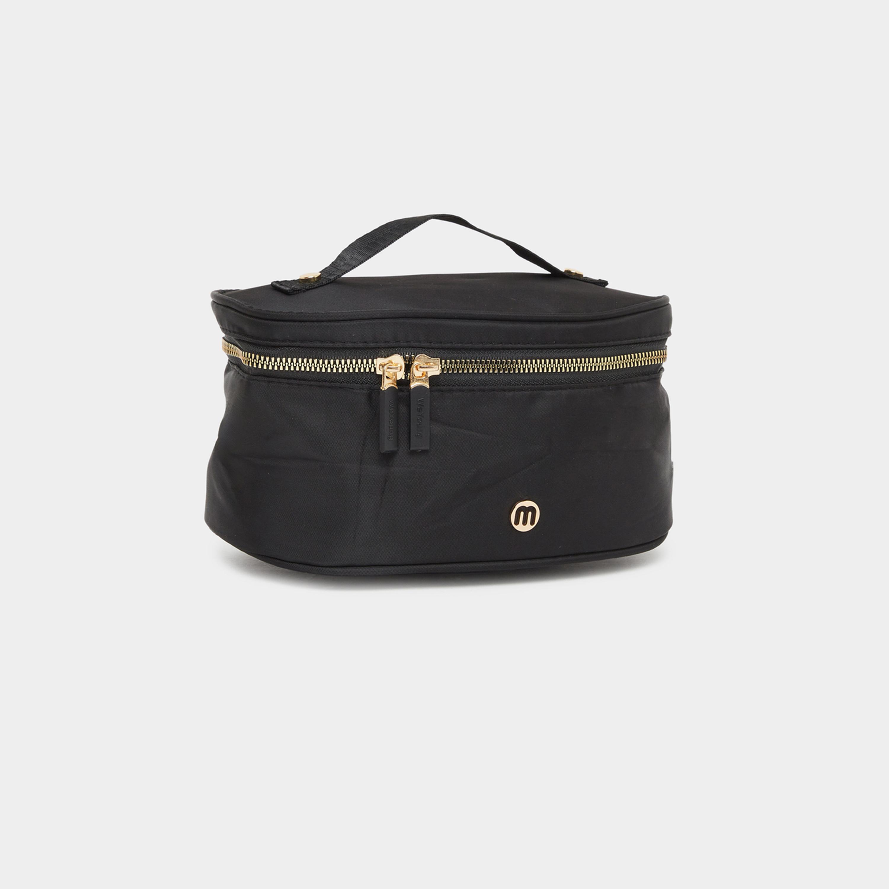 Styli Gold-Toned Zip-Around Wash Bag with Top Handle-women-bagsandwallets-handbags-image-1