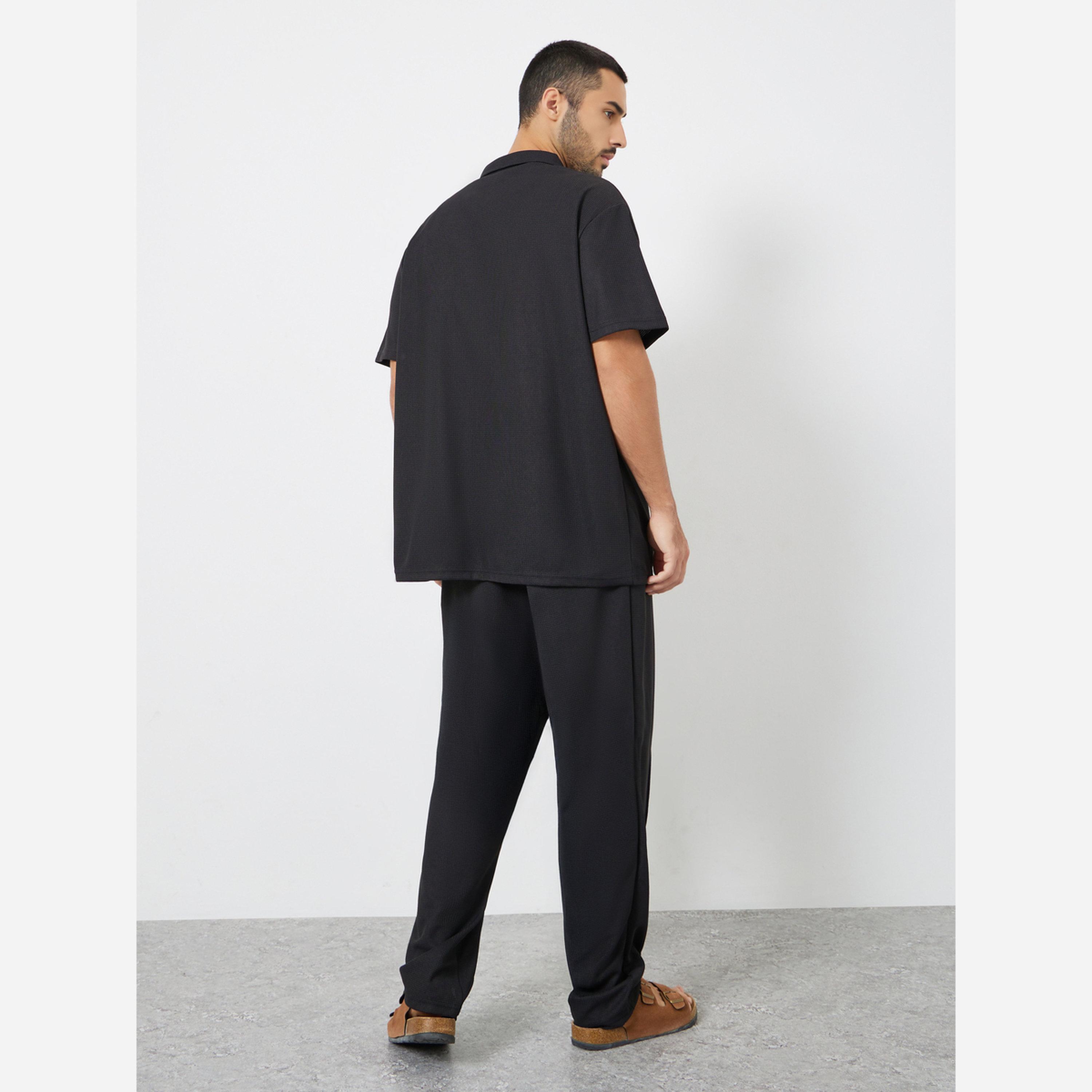 Styli Men Black Relaxed Fit Shirt and Pants Co-Ords-men-clothing-coordsets-image-6