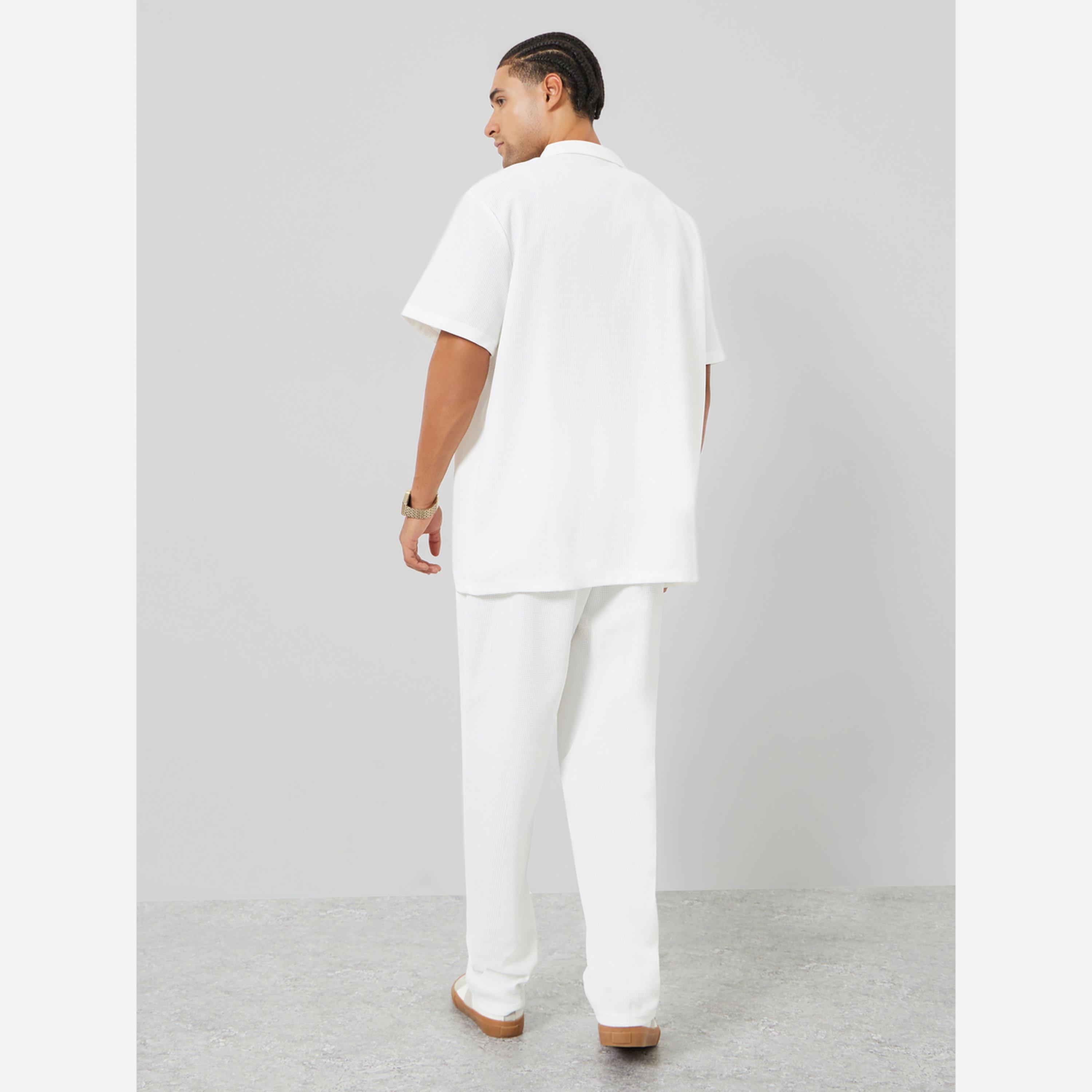 Styli Men White Relaxed Fit Shirt and Pants Co-Ords-men-clothing-coordsets-image-6