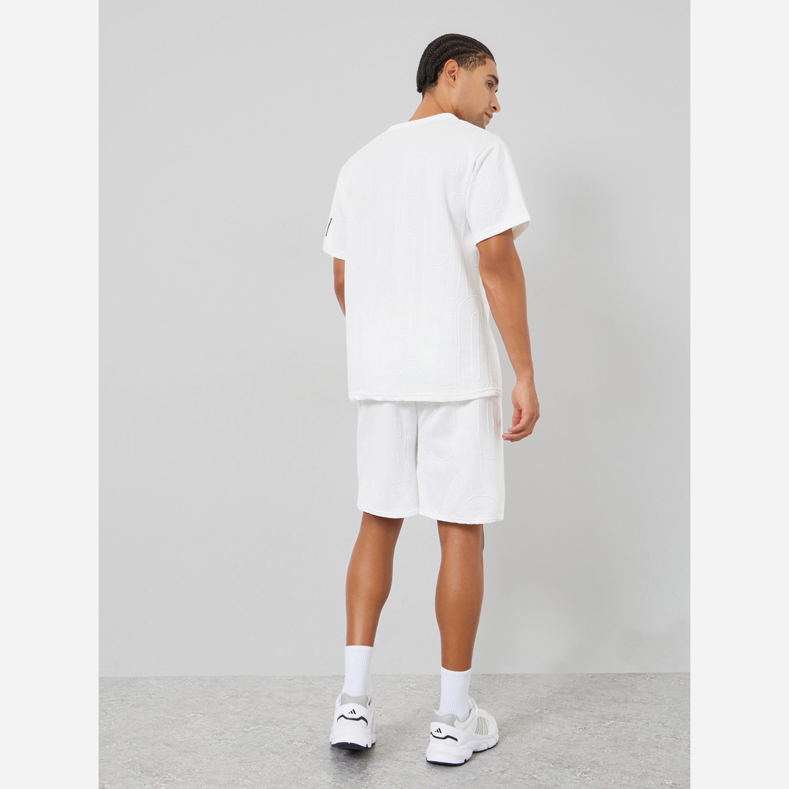 Styli Men White Textured T-Shirt and Shorts Set Co-ords-men-clothing-coordsets-image-6
