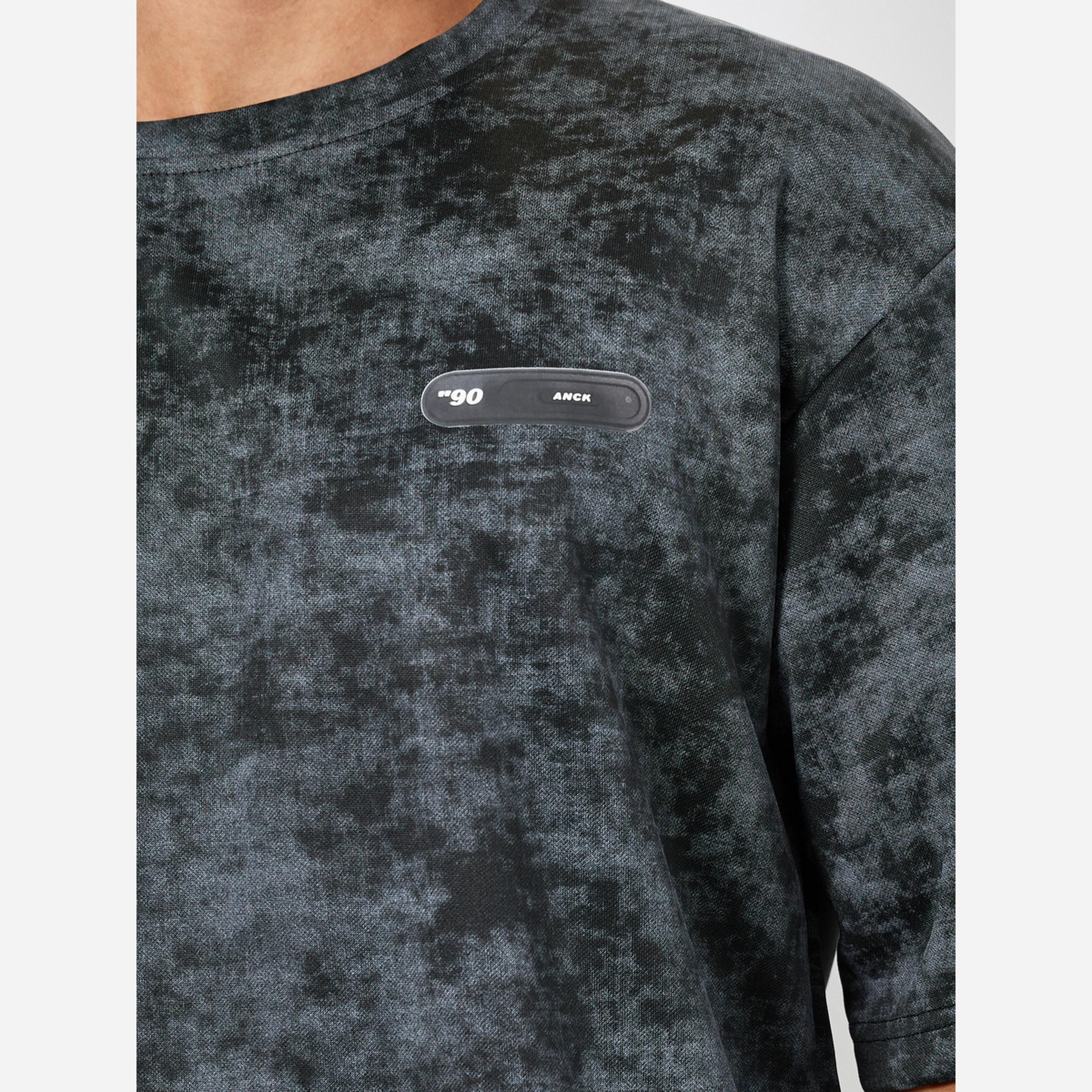 Styli Men Black Oversized Tie-Dye Print T-Shirt and Shorts Co-Ords-men-clothing-coordsets-image-3