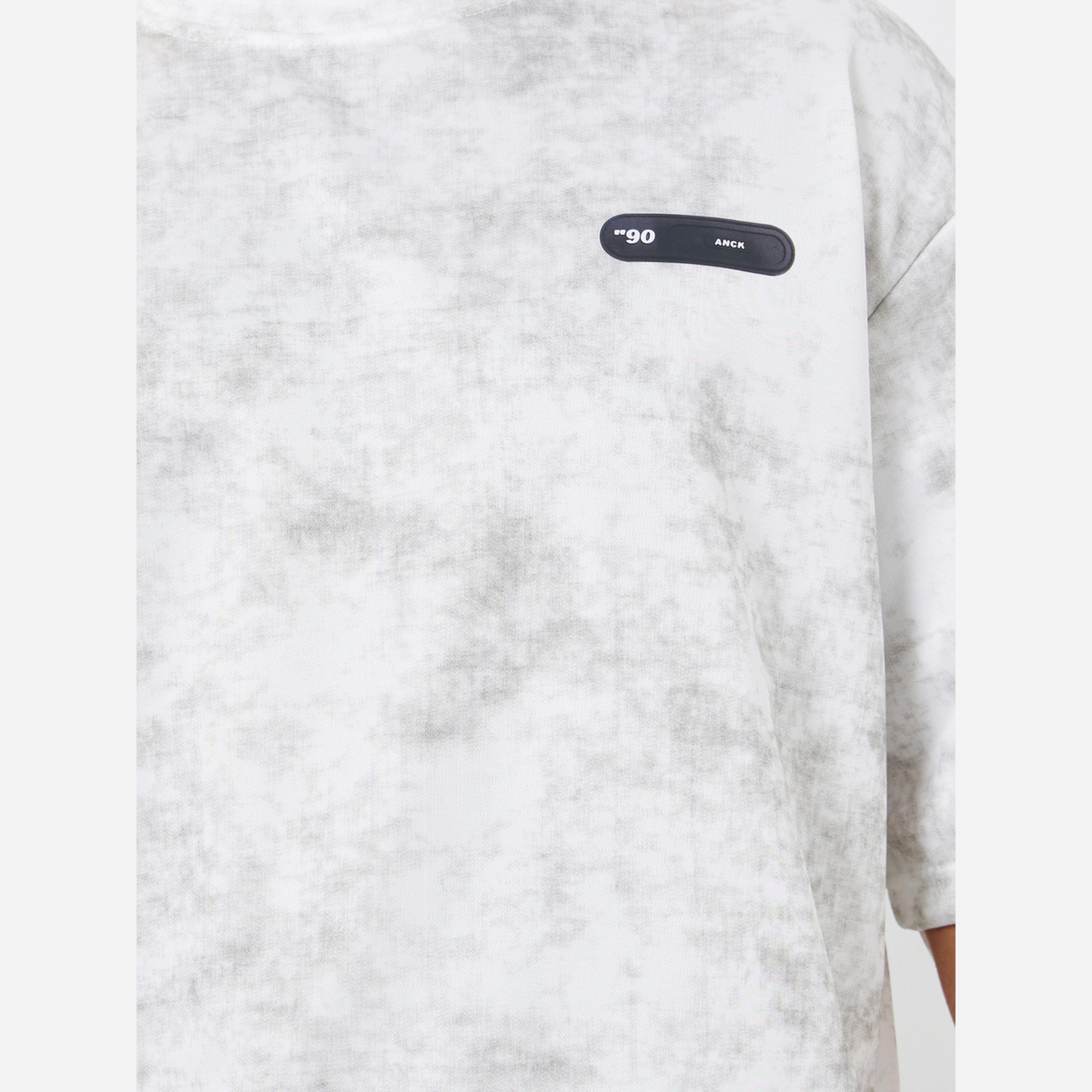 Styli Men Grey Oversized Tie-Dye Print T-Shirt and Shorts Co-Ords-men-clothing-coordsets-image-3