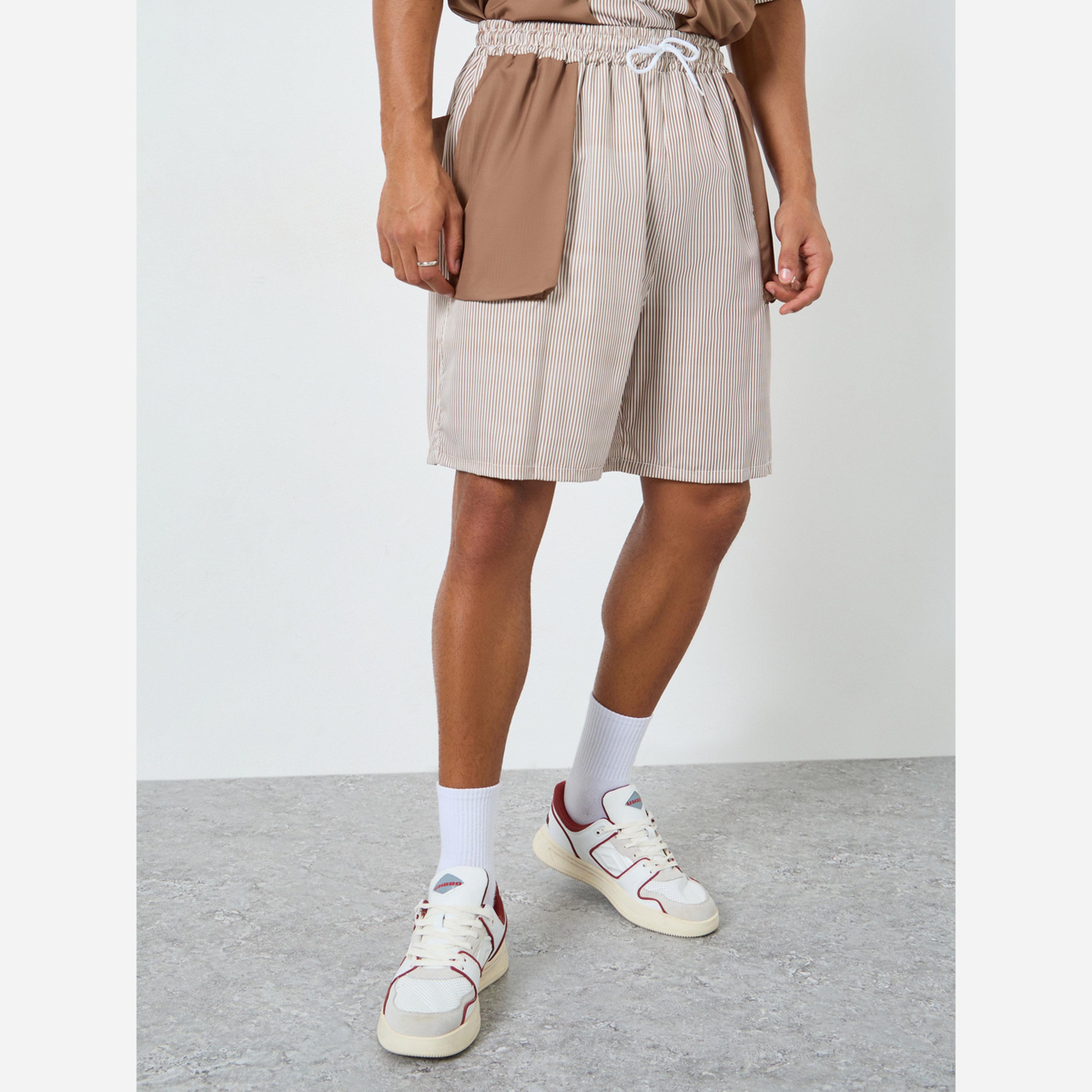 Styli Men Oversized Contrast Patch Pockets Shirt and Shorts Co-Ords-men-clothing-coordsets-image-4