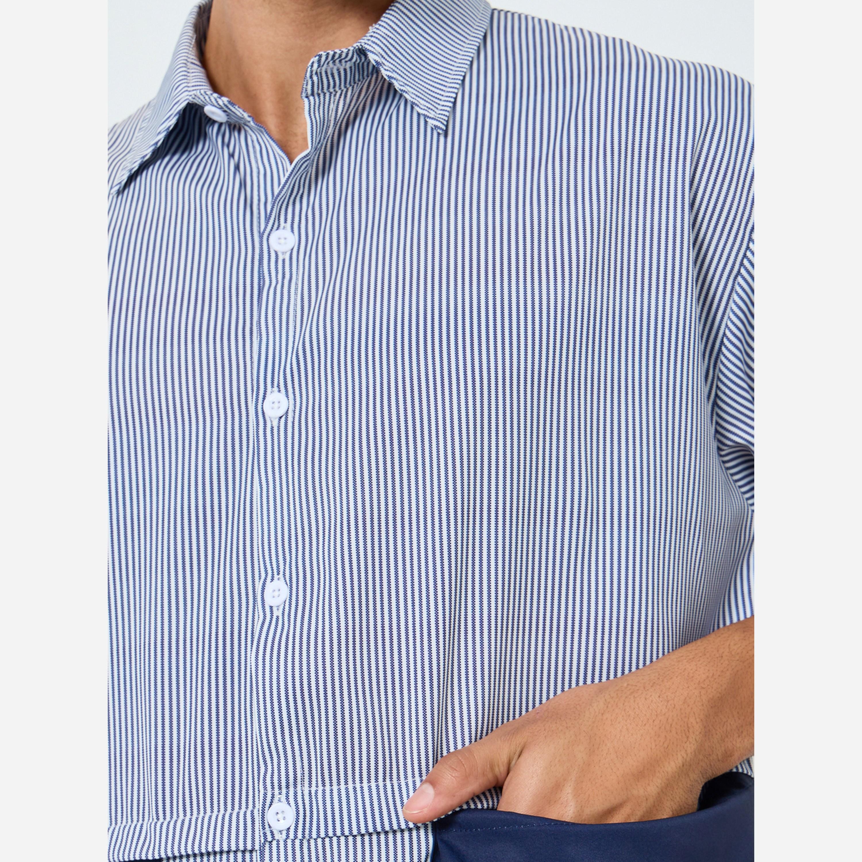 ستايلي - طقم رجالي قميص وشورت بجيوب مقاس واسع لون متعدد-men-clothing-coordsets-image-3