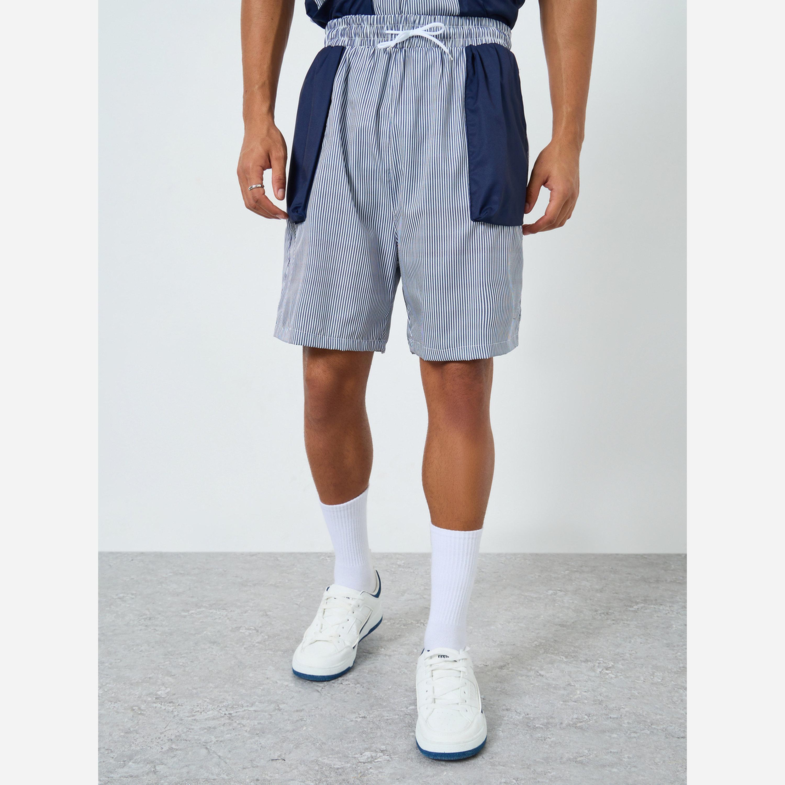 ستايلي - طقم رجالي قميص وشورت بجيوب مقاس واسع لون متعدد-men-clothing-coordsets-image-4