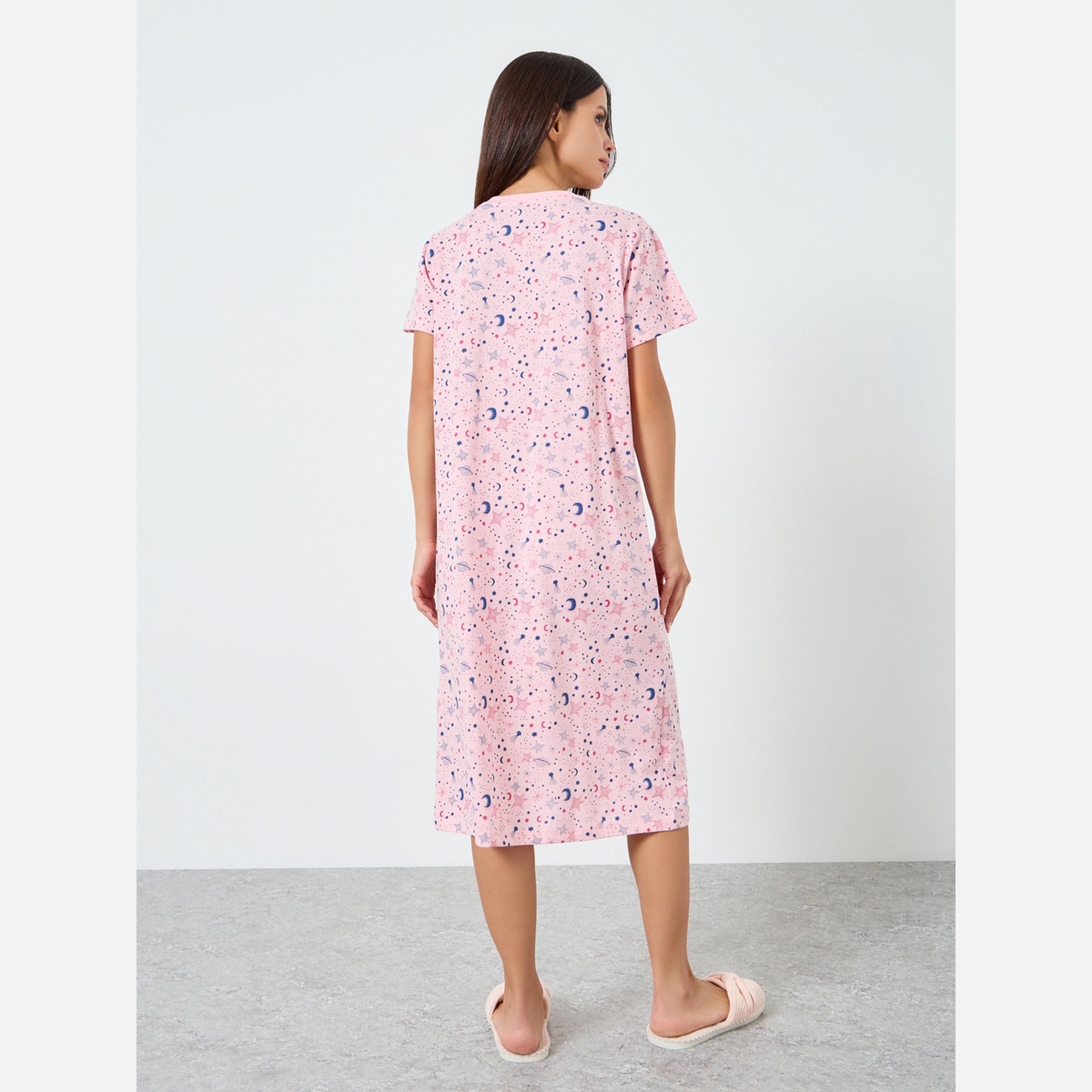 ستايلي - عبوة قطعتين - فستان نسائي طبعة-women-clothing-nightwear-nighties-image-5