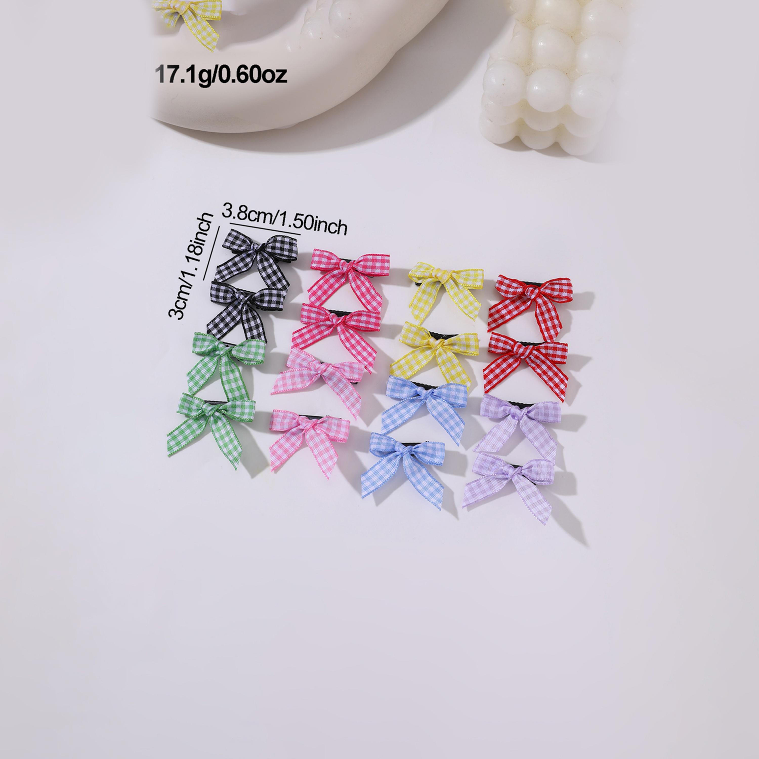 Take Two Set of 15 - Checked Bow Hair Clip-women-hairaccessories-clips-image-5