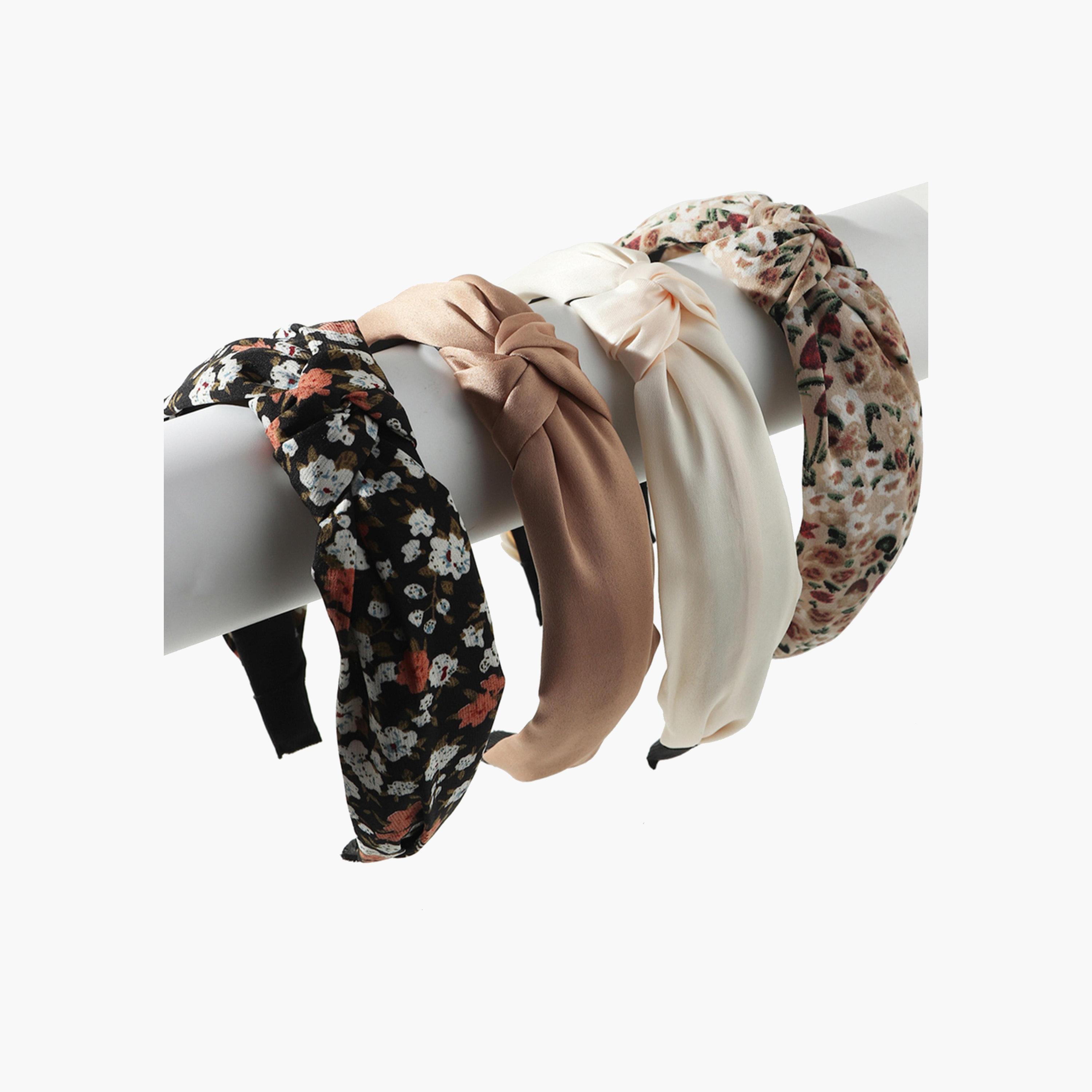 Take Two Set of 4 - Printed Knot Detail Headband-women-hairaccessories-bands-image-1