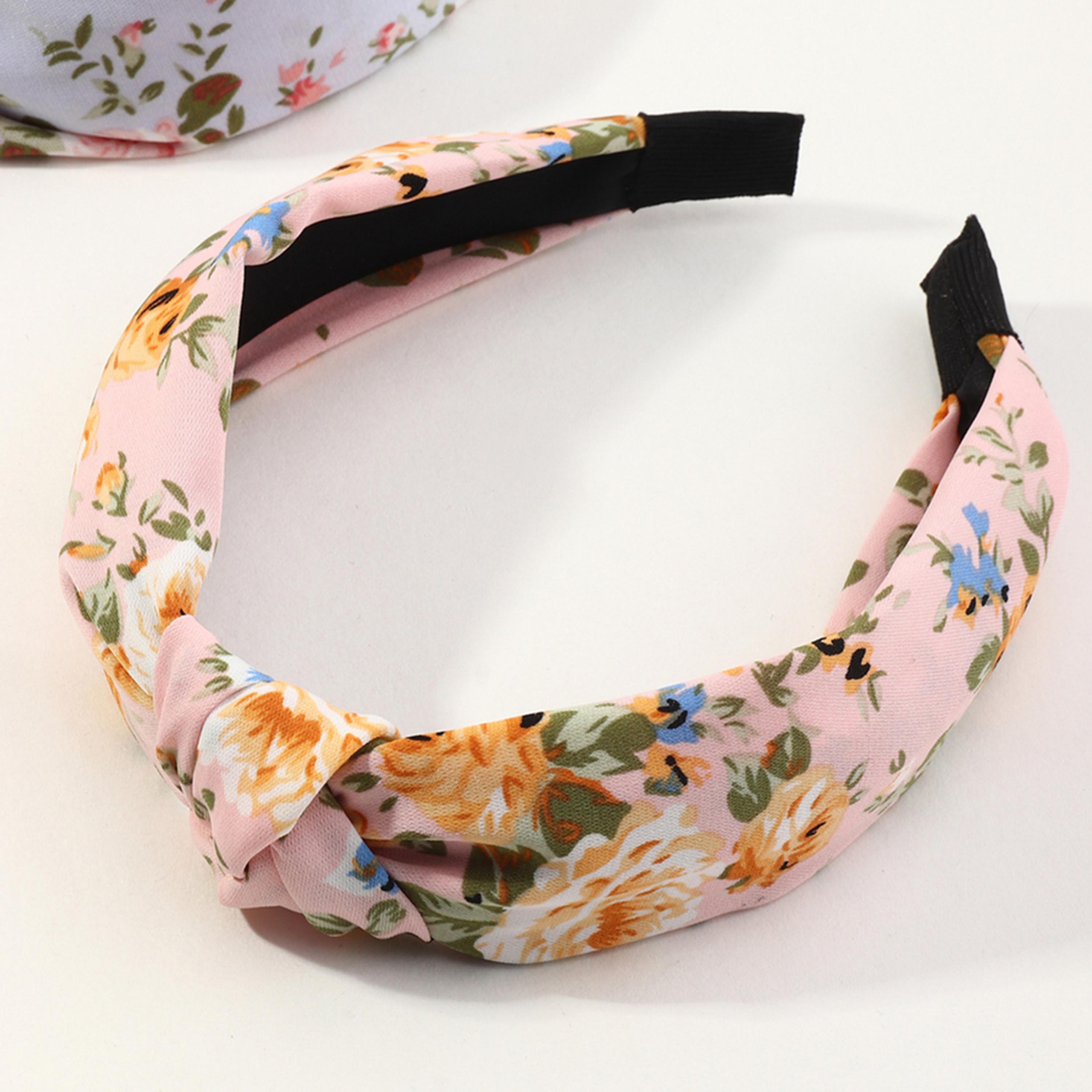 Take Two Set of 4 - Floral Printed Twist Headband-women-hairaccessories-bands-image-2