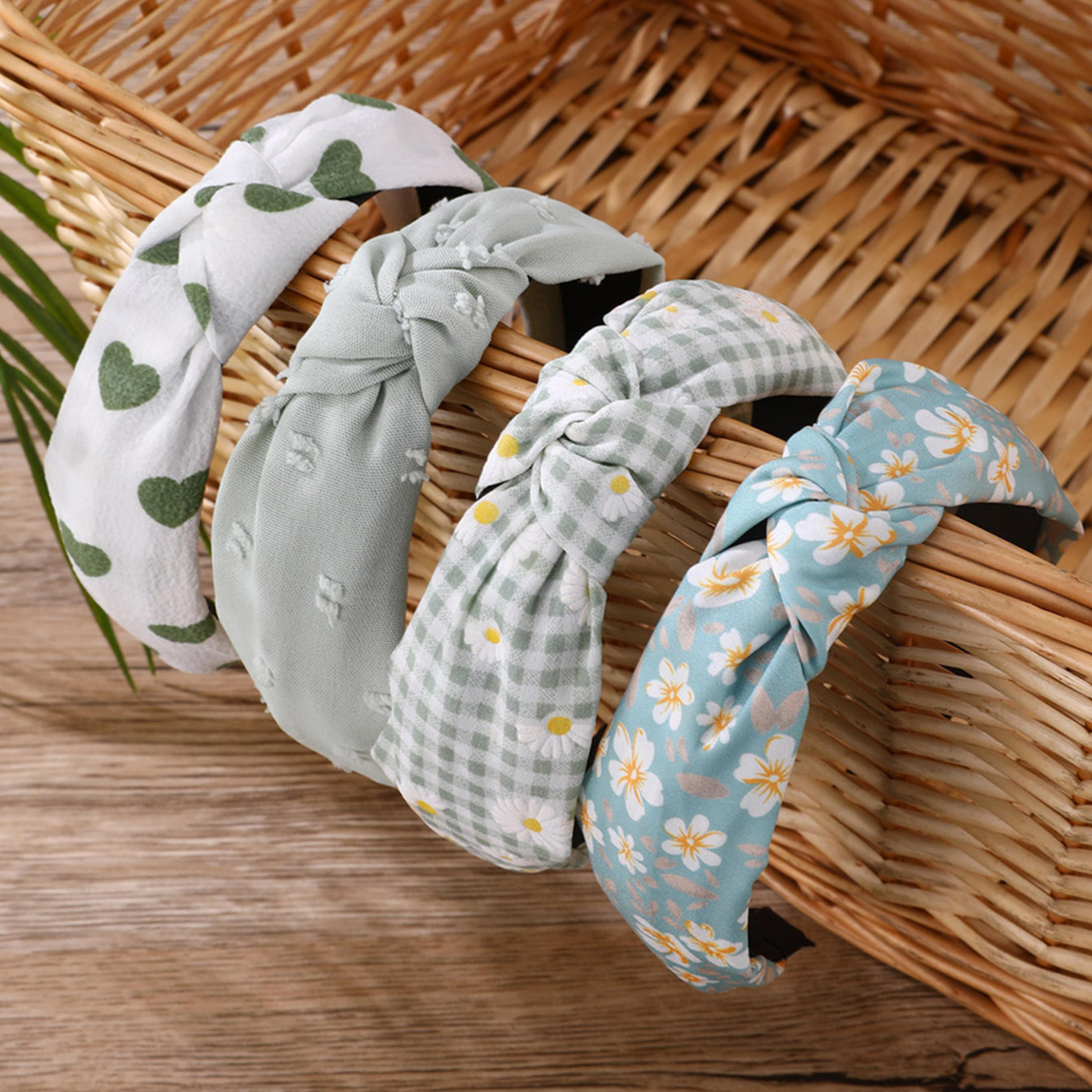 Take Two Set of 4 - Printed Knot Detail Headband-women-hairaccessories-bands-image-3