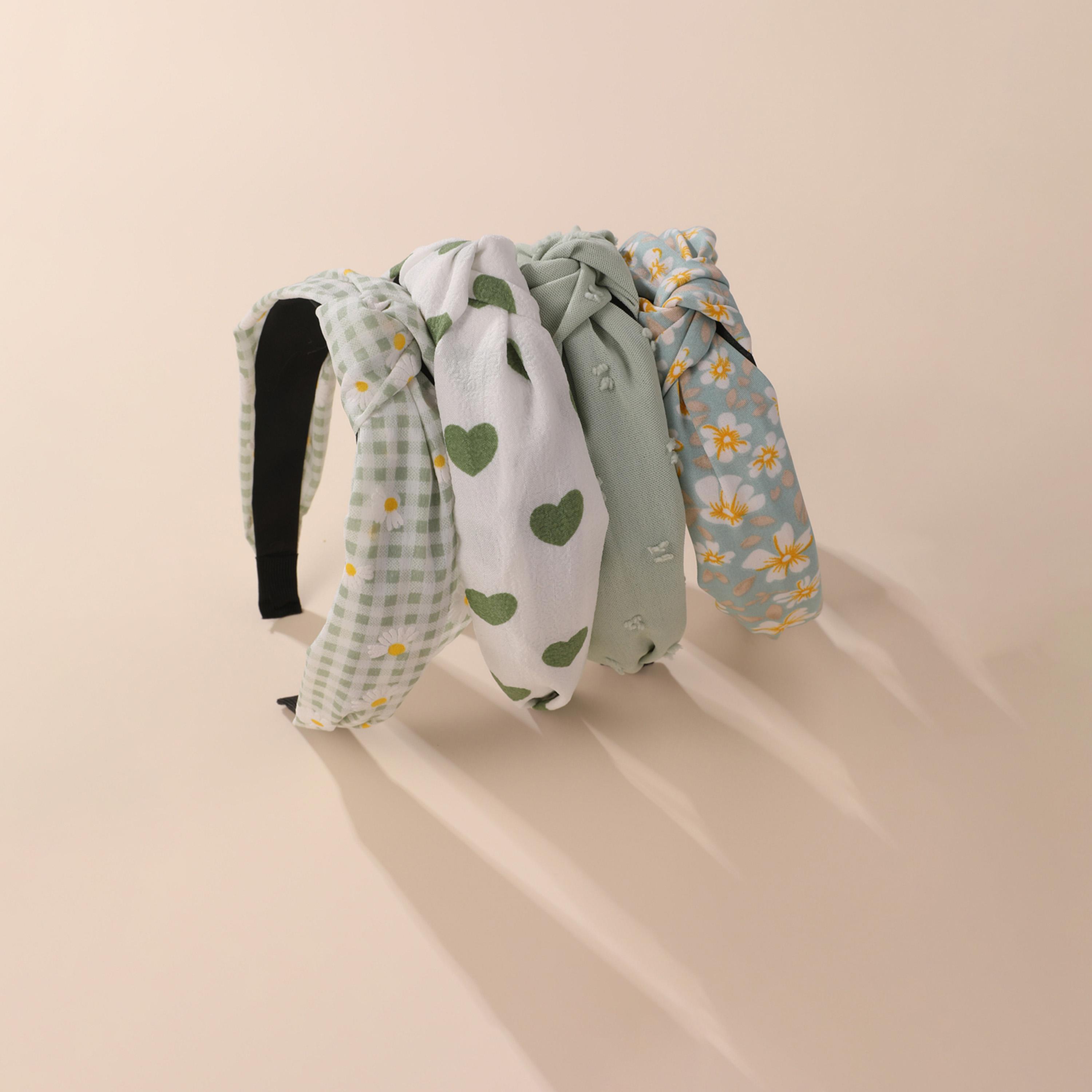 Take Two Set of 4 - Printed Knot Detail Headband-women-hairaccessories-bands-image-5