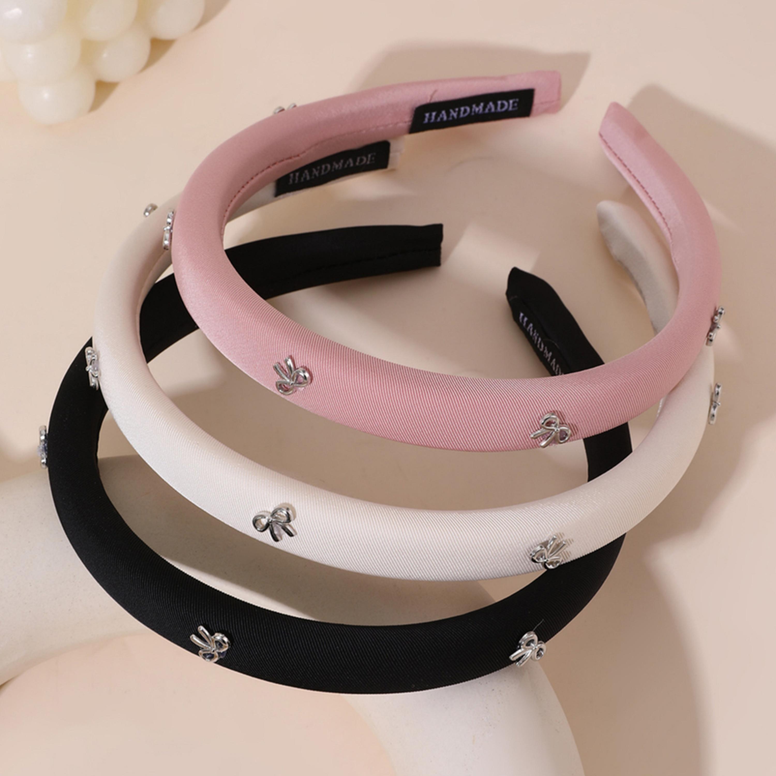 Take Two Set of 3 - Solid Bow Embellished Headband-women-hairaccessories-bands-image-1