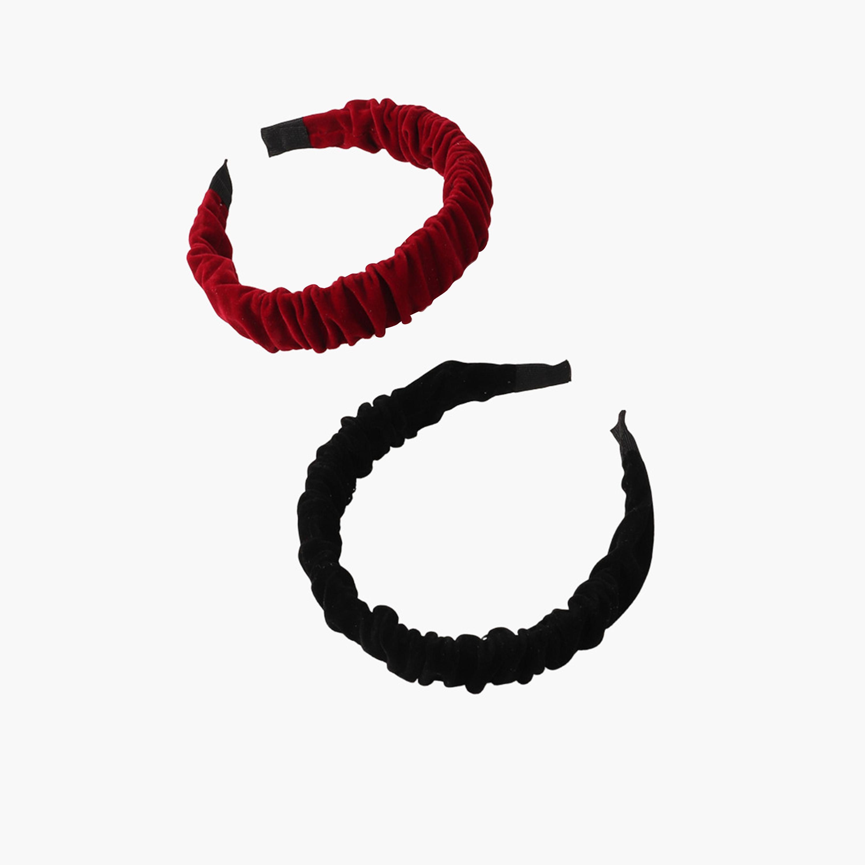 Take Two Set of 2 - Velvet Textured Headband-women-hairaccessories-bands-image-1