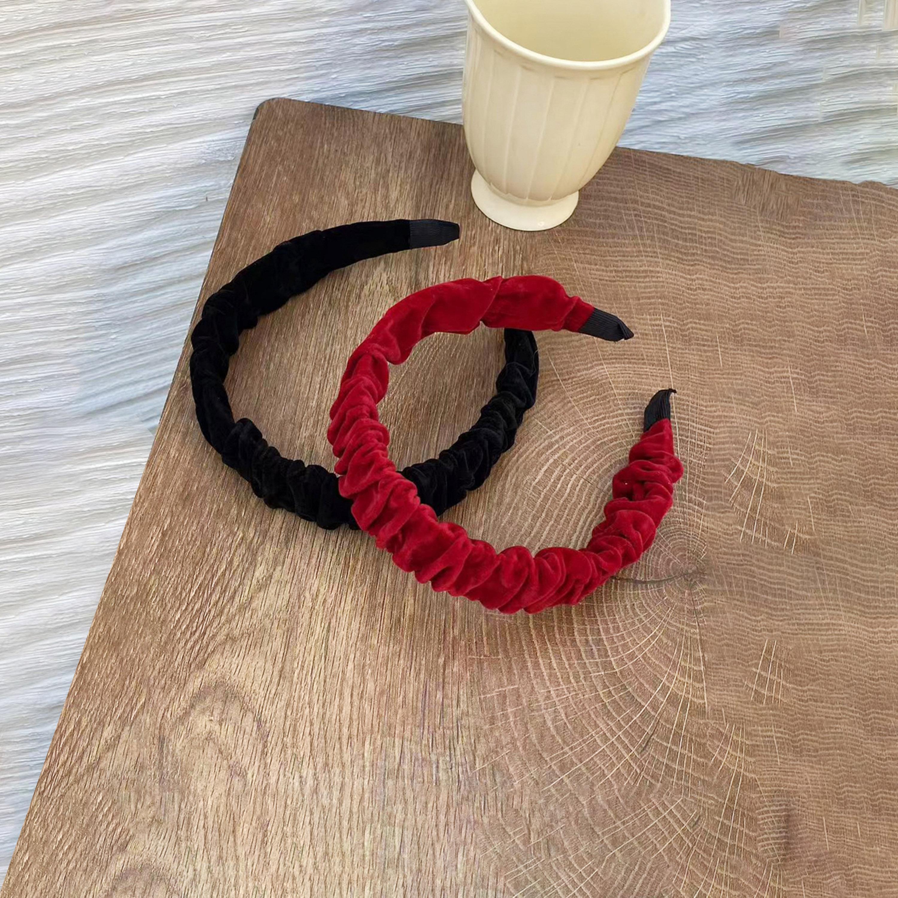 تيك تو - مجموعة من قطعتين - بندانة رأس مخملية الملمس-women-hairaccessories-bands-image-2