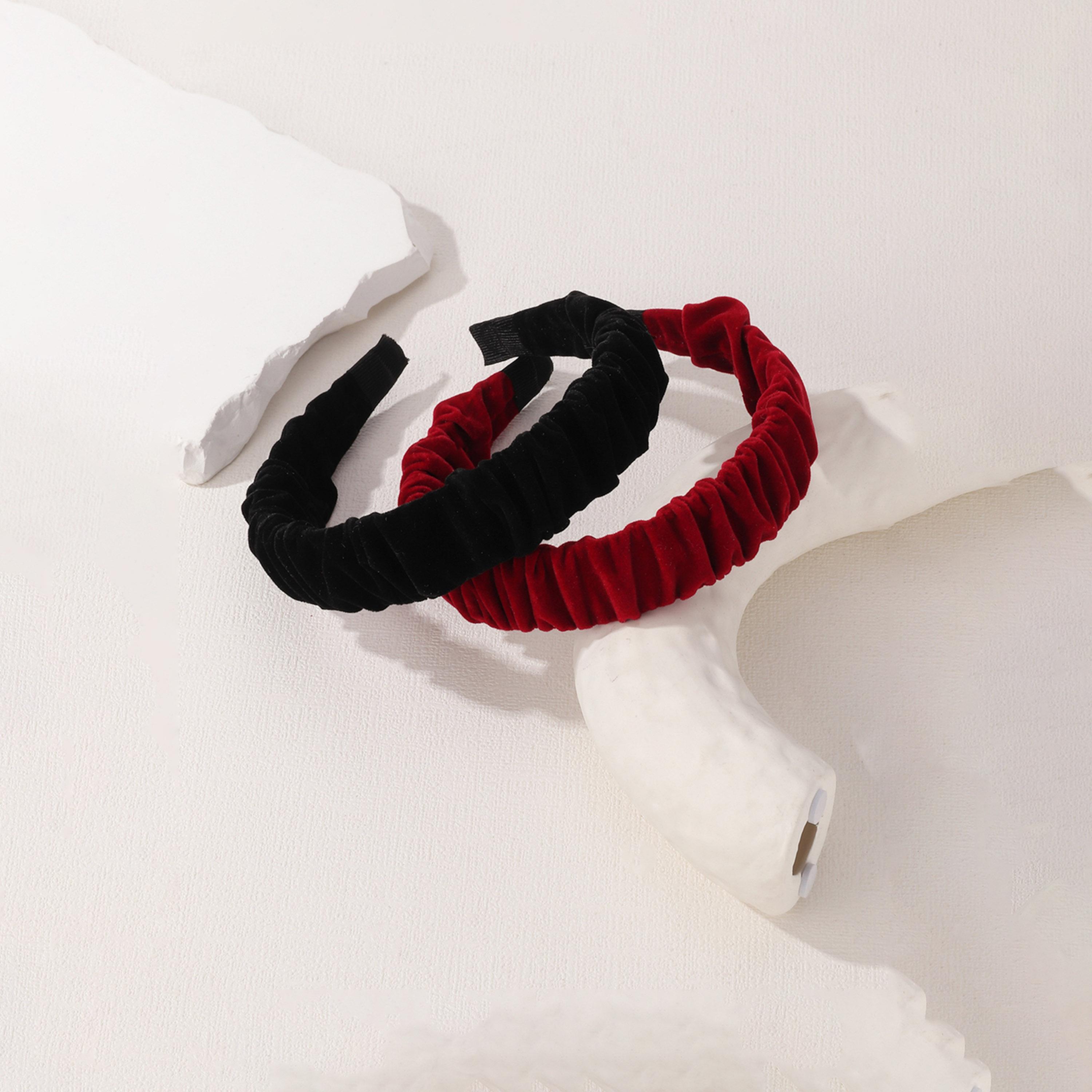 تيك تو - مجموعة من قطعتين - بندانة رأس مخملية الملمس-women-hairaccessories-bands-image-4