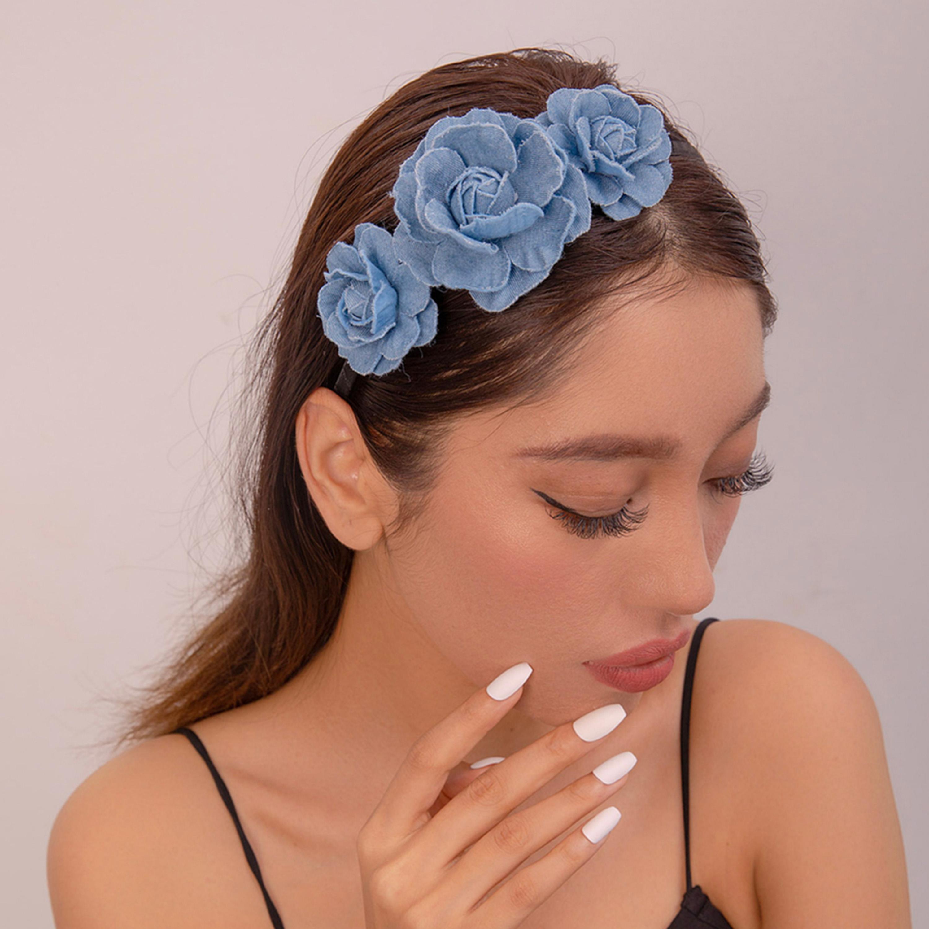 Take Two Blue Denim Flower Headband-women-hairaccessories-bands-image-2