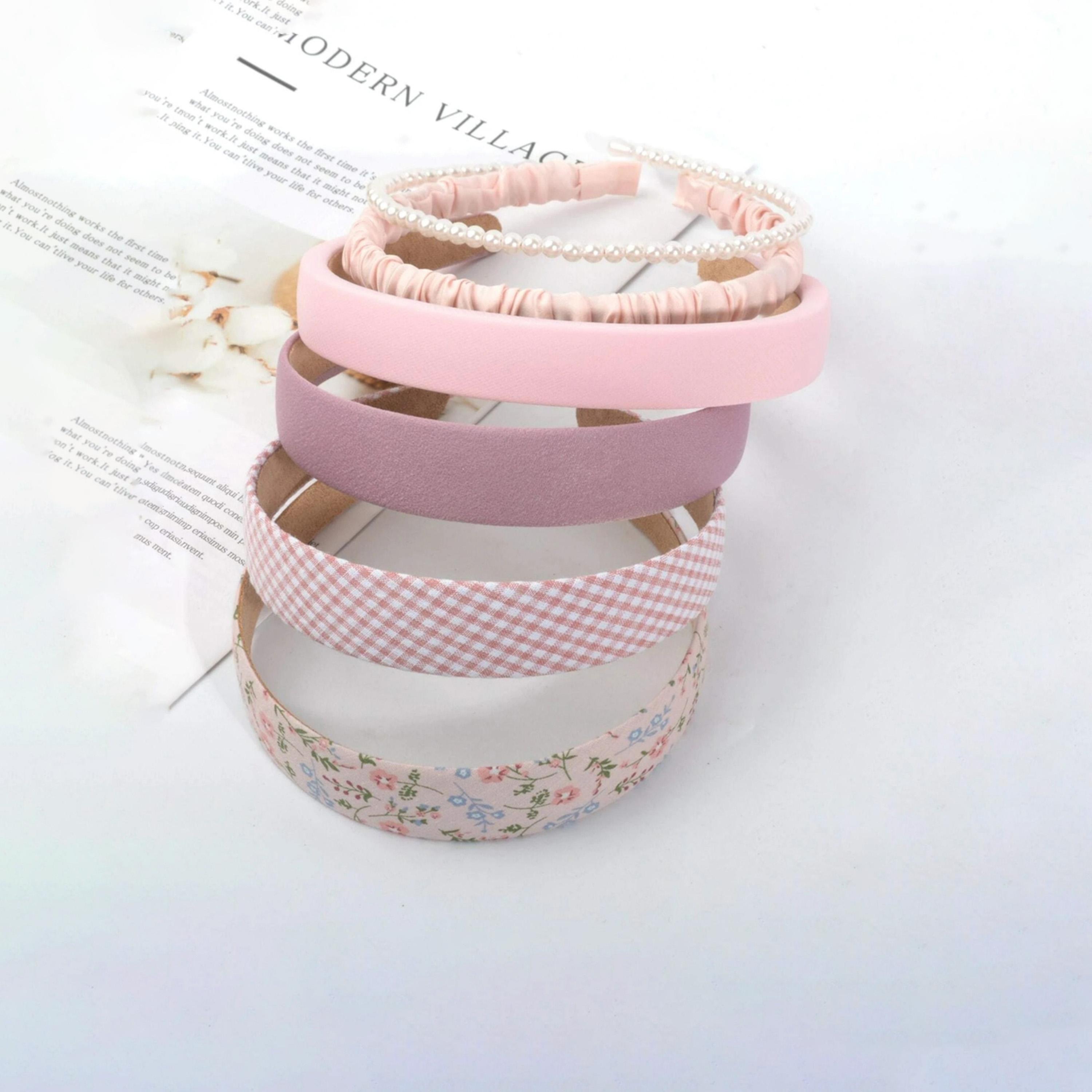 تيك تو - مجموعة من 6 قطع - بندانة رأس وردية متنوعة-women-hairaccessories-bands-image-2