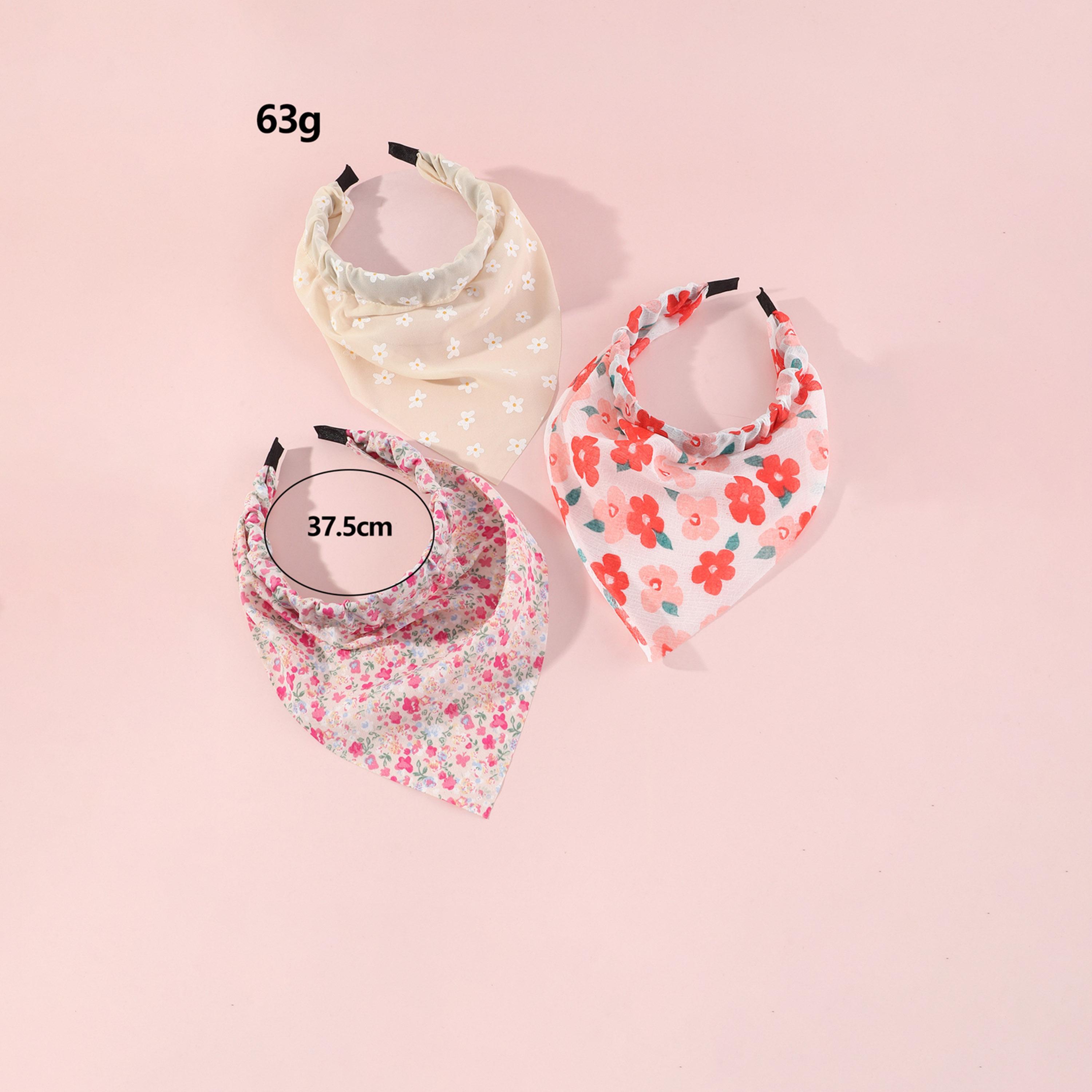 Take Two Set of 3 - Floral Printed Triangle Headscarf-women-hairaccessories-others-image-2