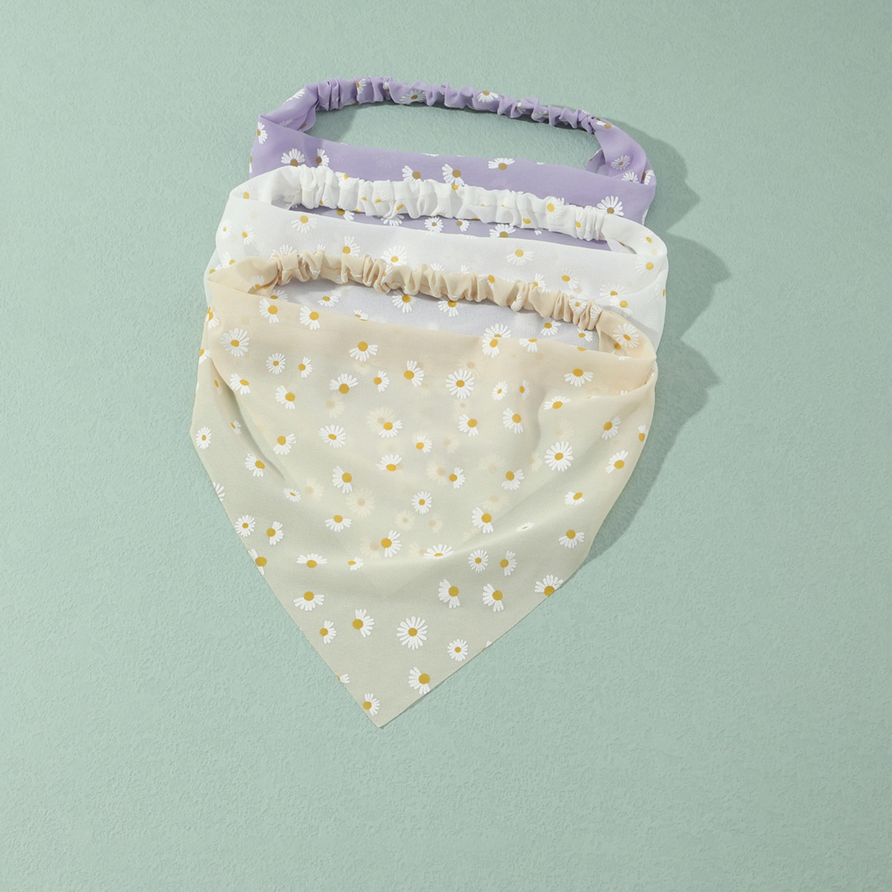 تيك تو - مجموعة من 3 قطع - وشاح رأس مثلث مطبوع عليه زهور-women-hairaccessories-others-image-4
