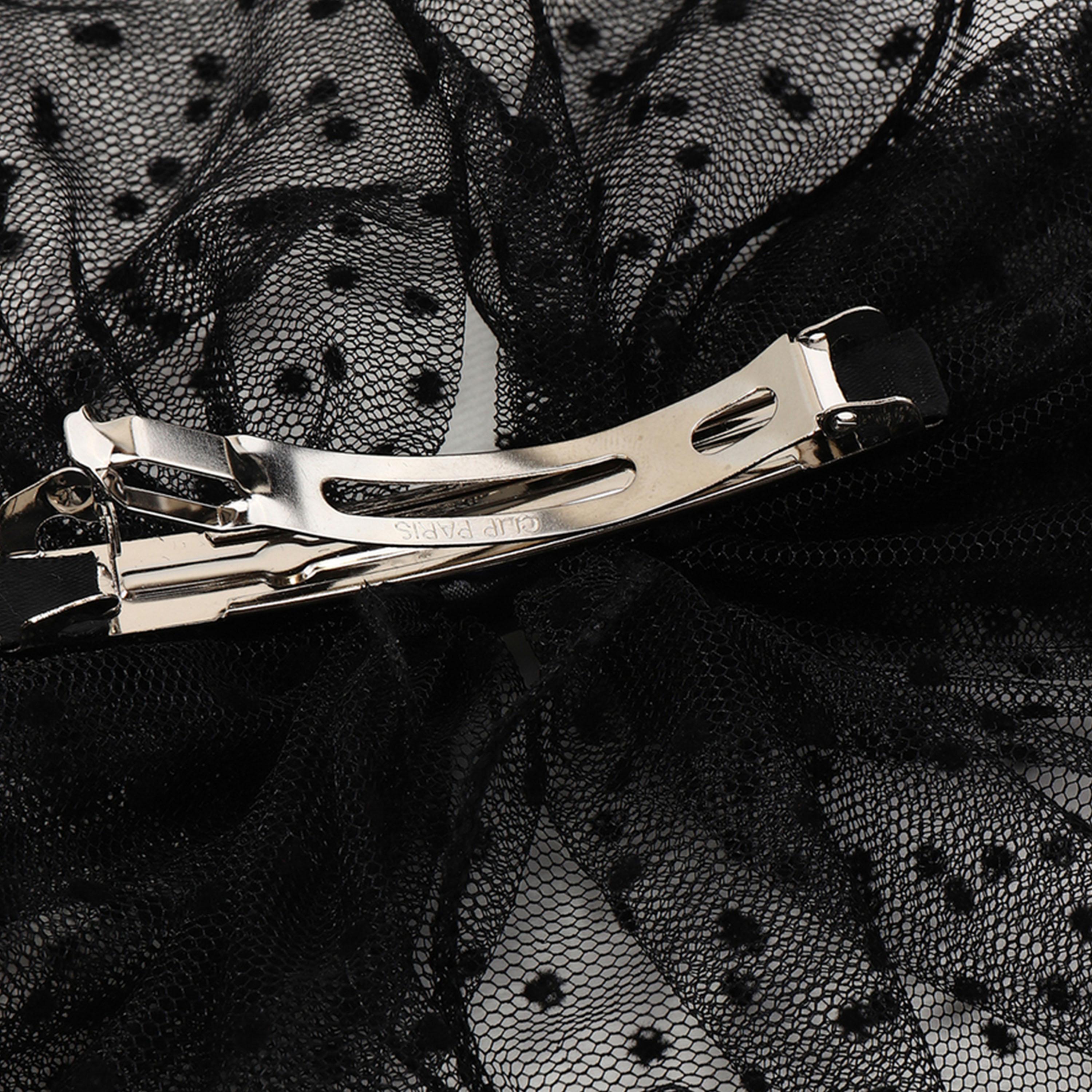 تيك تو - مشبك شعر شبكي منقط على شكل فيونكة-women-hairaccessories-clips-image-3