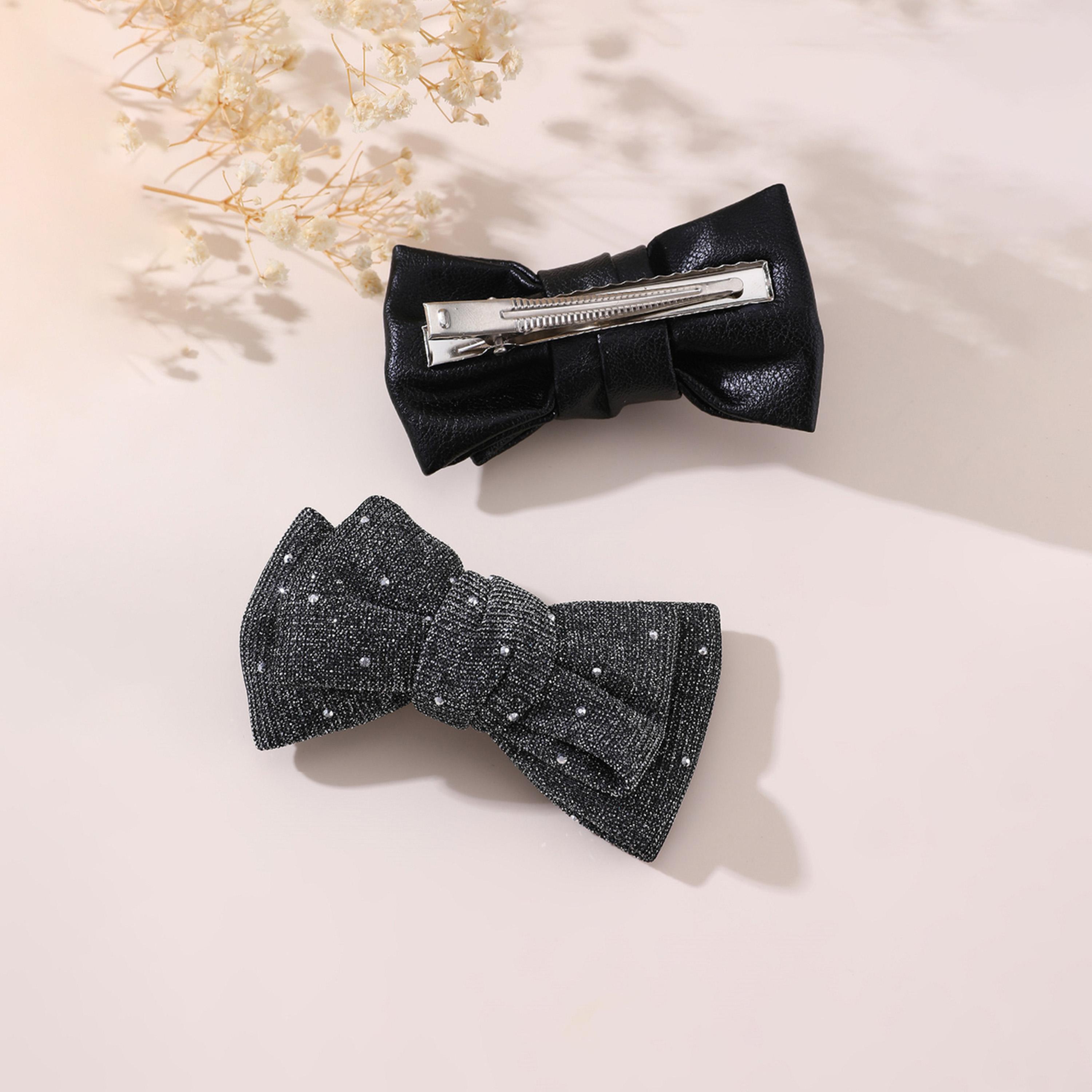 تيك تو - طقم قطعتين - مشبك شعر على شكل فيونكة-women-hairaccessories-clips-image-4