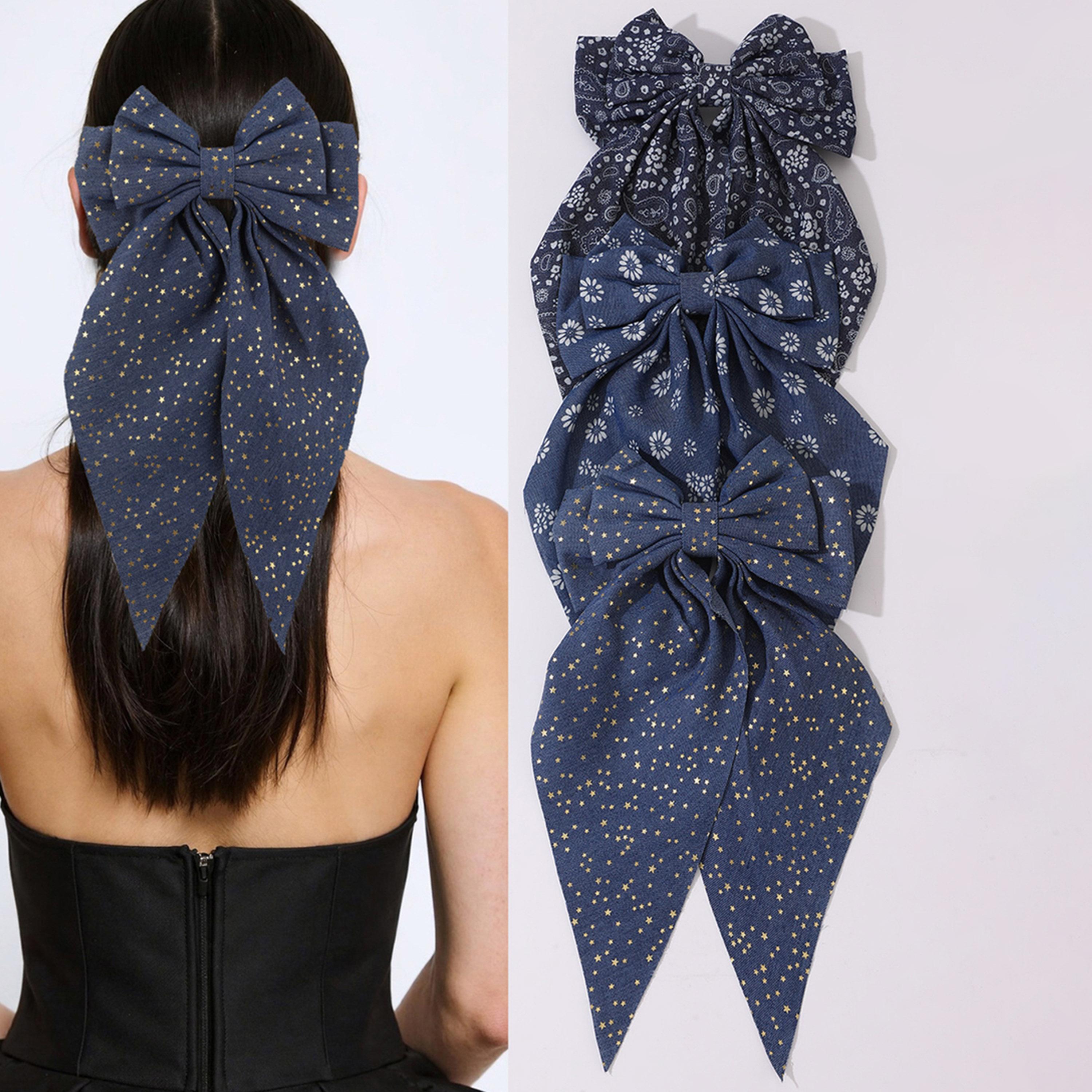 Take Two Set of 3 - Floral Printed Ribbon Hair Clip-women-hairaccessories-clips-image-2