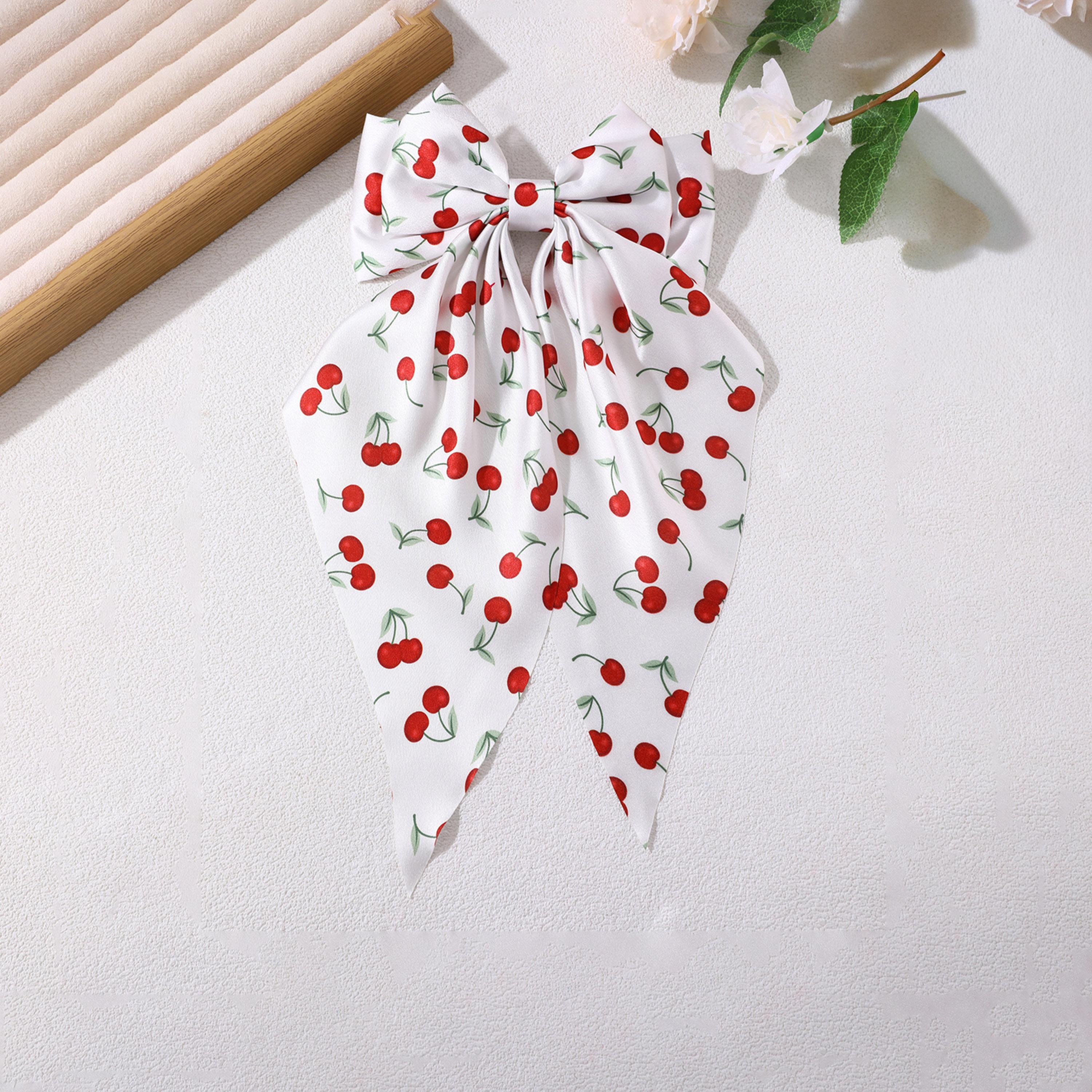 Take Two Cherry Printed Bow Ribbon Hair-women-hairaccessories-bands-image-1