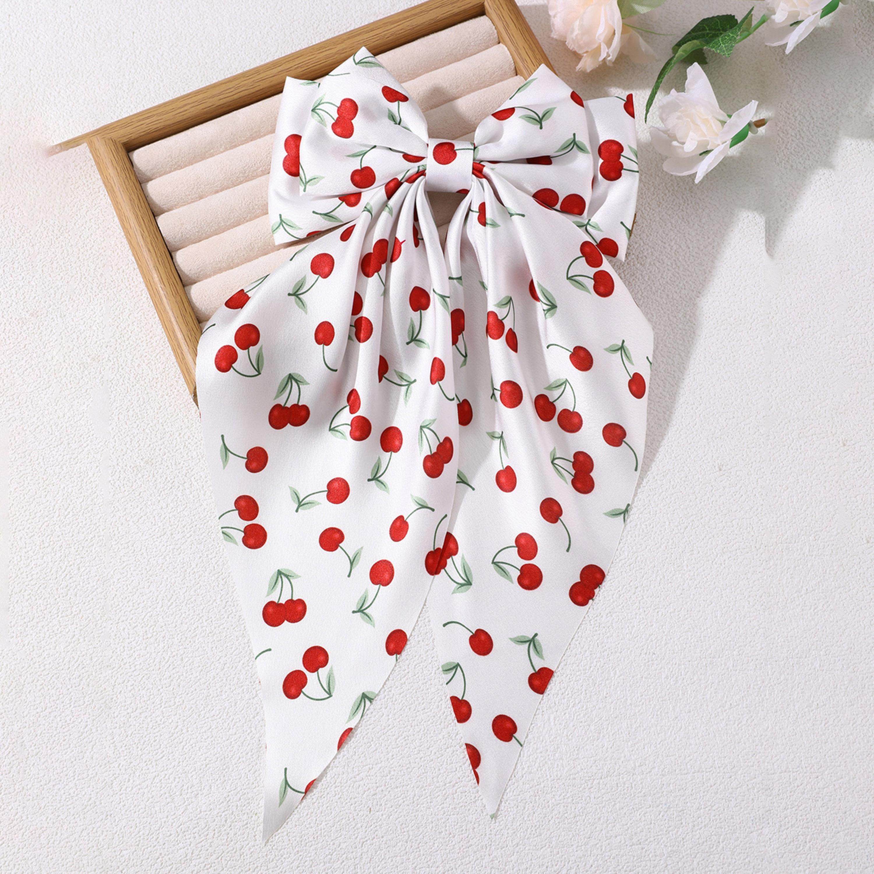 Take Two Cherry Printed Bow Ribbon Hair-women-hairaccessories-bands-image-2
