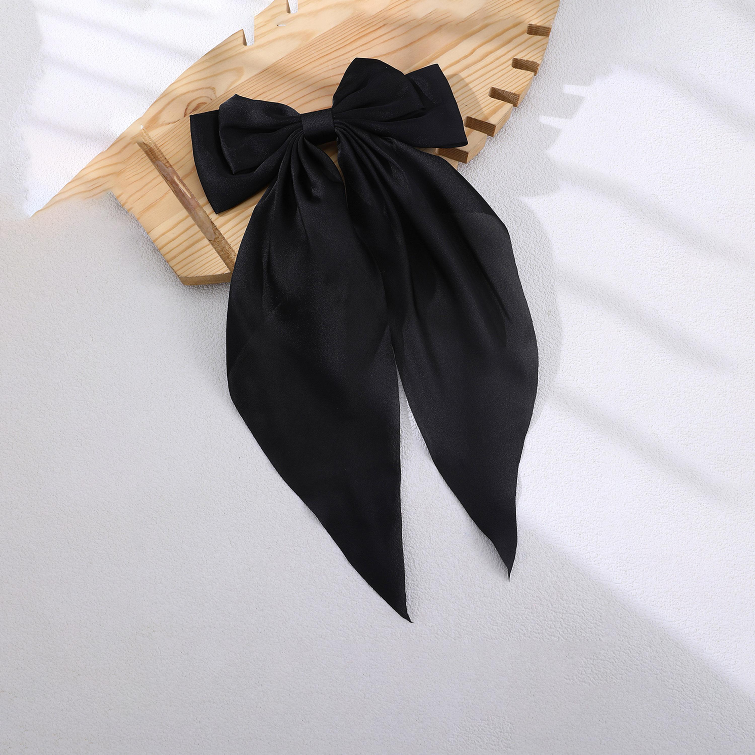 Take Two Solid Bow Ribbon Hair Clip-women-hairaccessories-clips-image-1