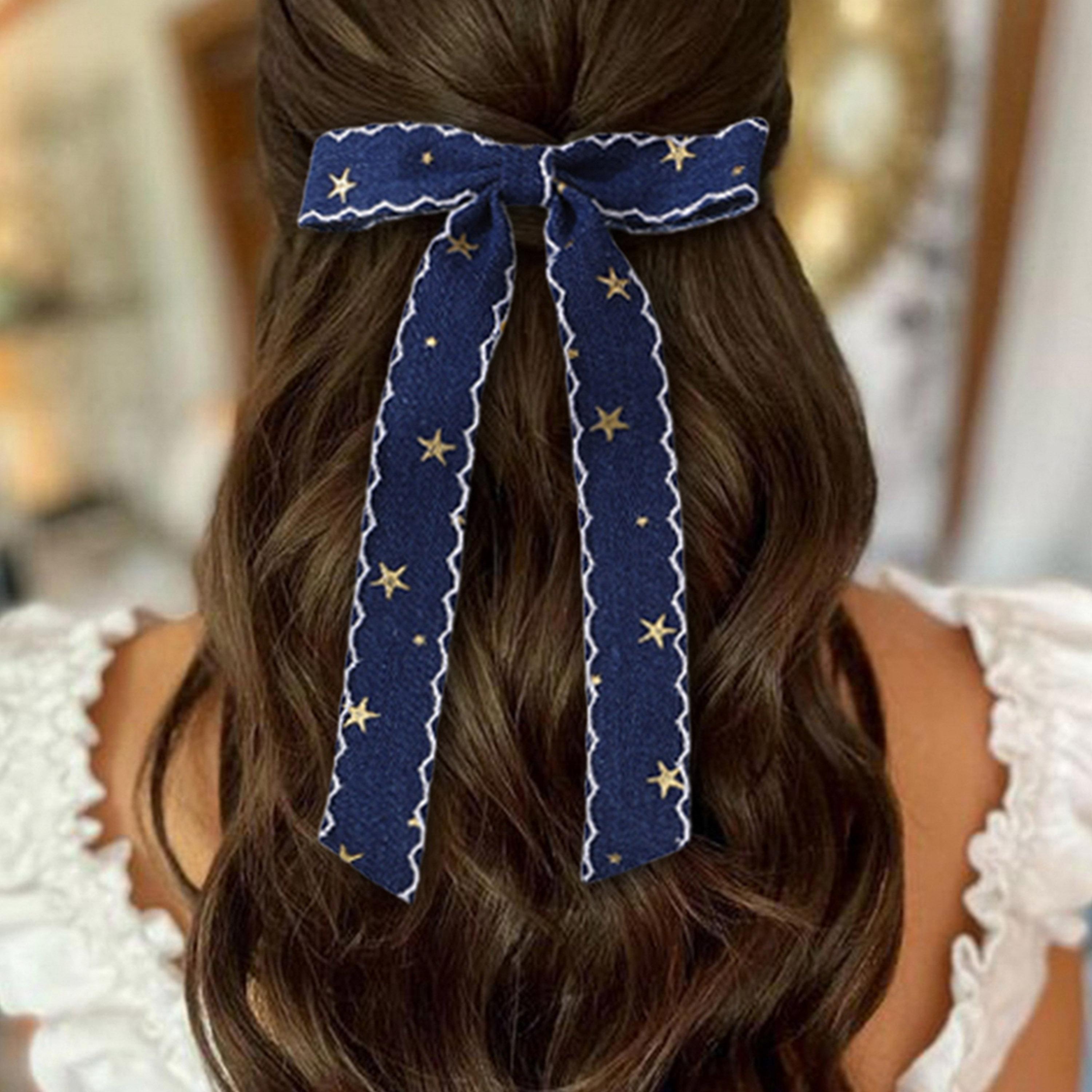 تيك تو - طقم قطعتين - مشبك شعر على شكل فيونكة مطبوعة على شكل نجمة-women-hairaccessories-clips-image-2