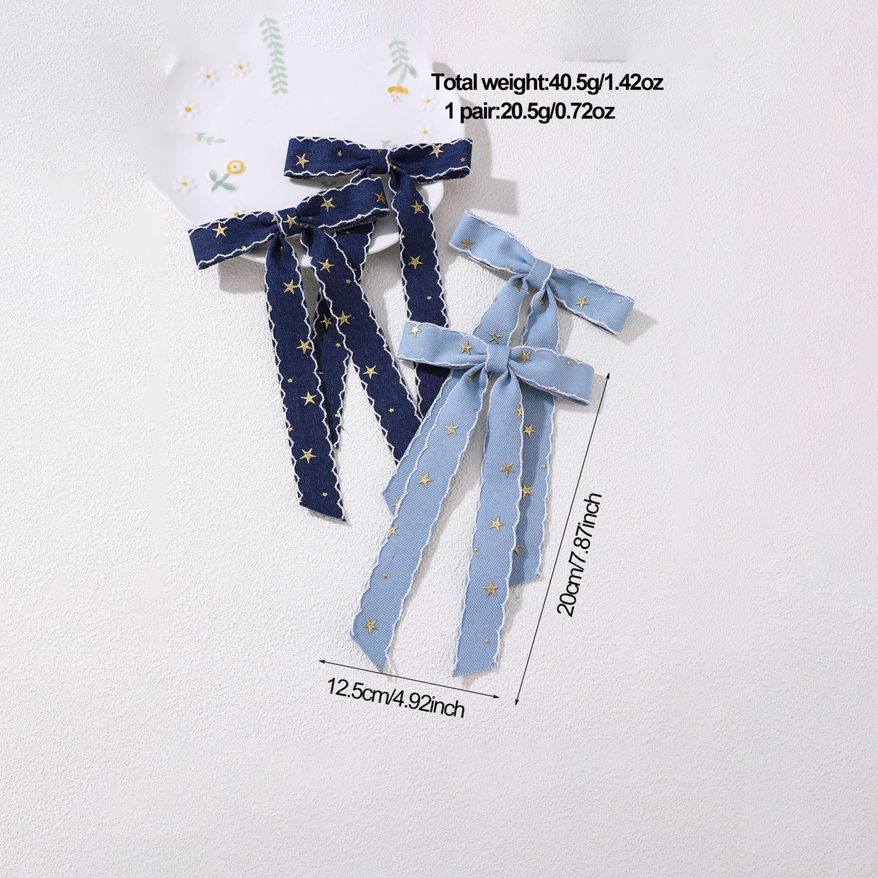 Take Two Set of 2 - Star Printed Bow Hair Clip-women-hairaccessories-clips-image-2