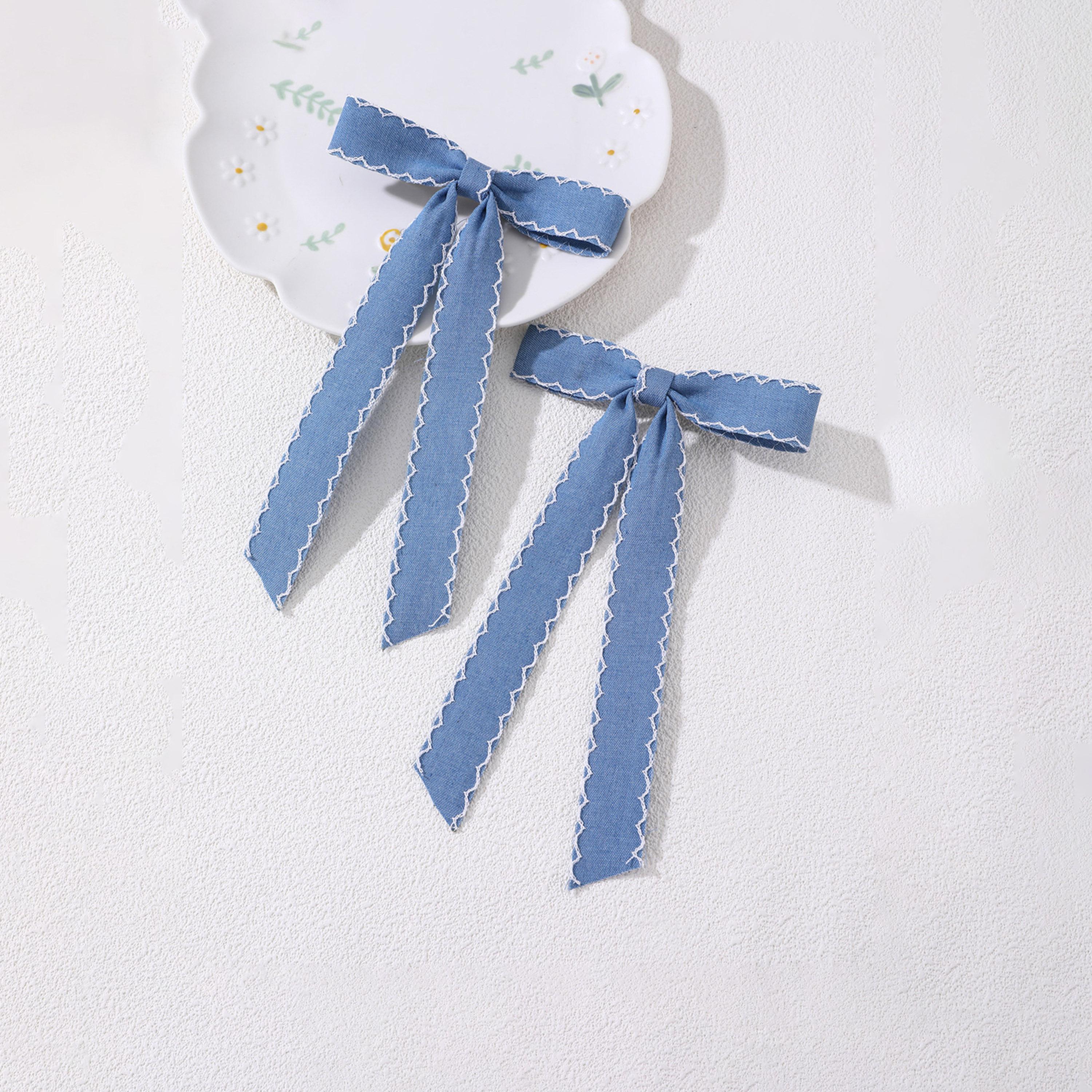 تيك تو - طقم قطعتين - مشبك شعر على شكل فيونكة صلبة-women-hairaccessories-clips-image-1