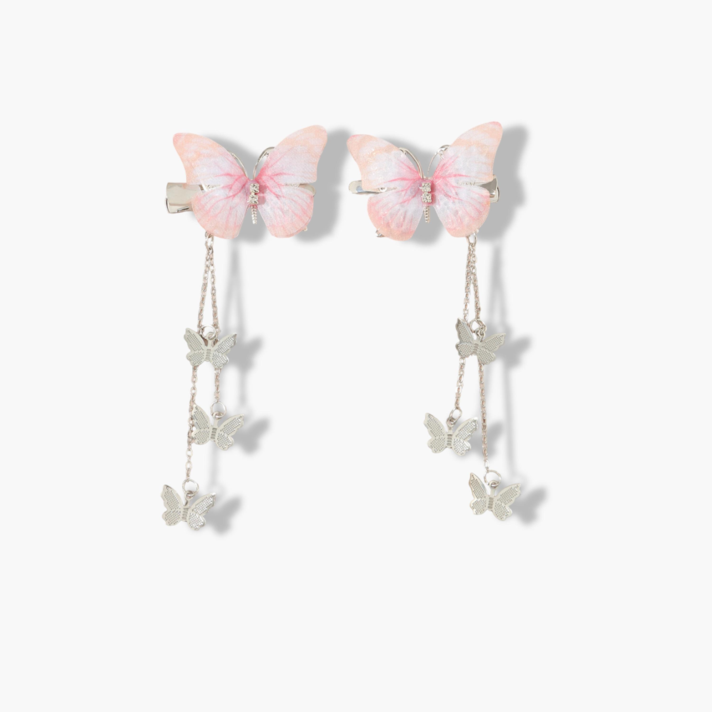 تيك تو - طقم قطعتين - مشبك شعر على شكل فراشة-women-hairaccessories-clips-image-1