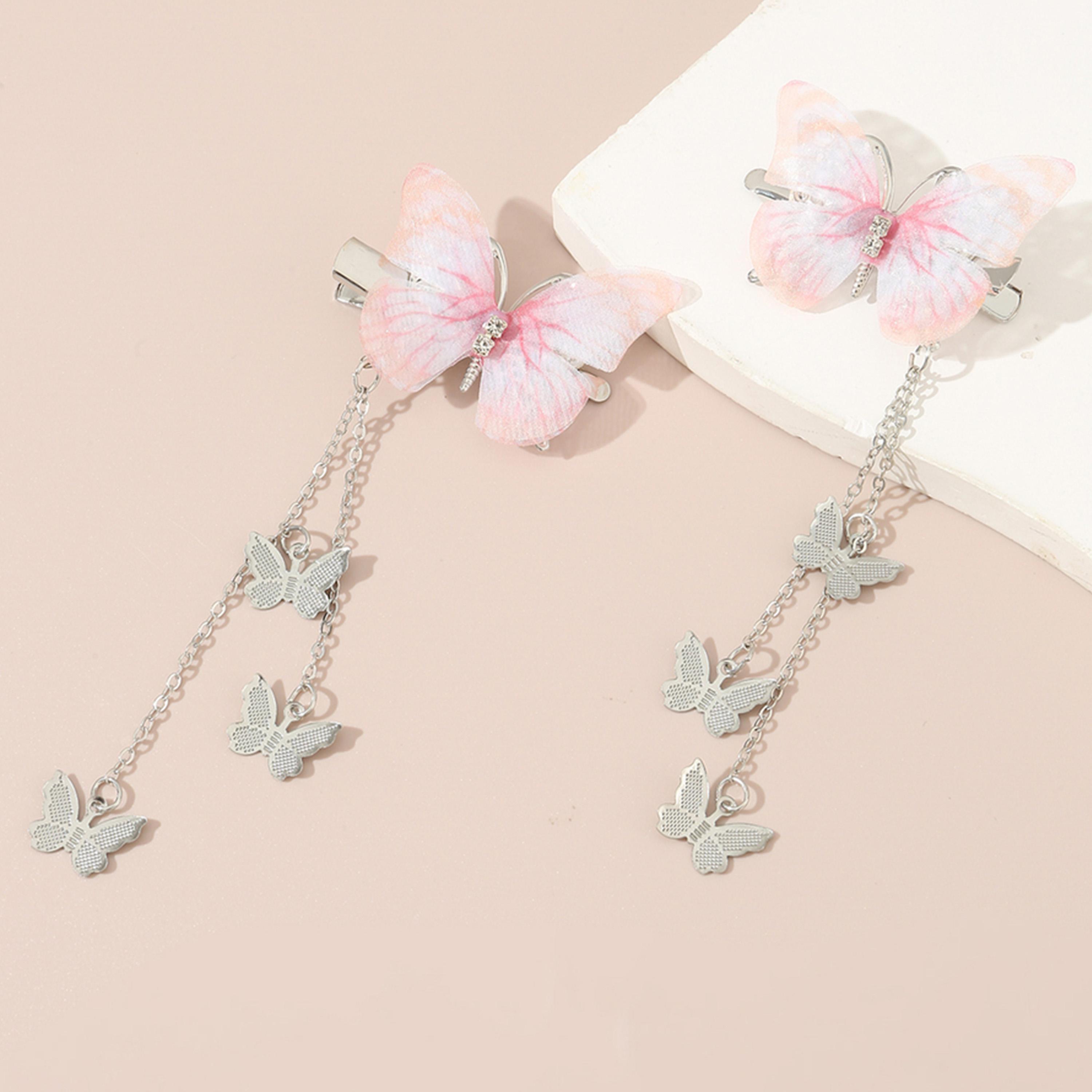 تيك تو - طقم قطعتين - مشبك شعر على شكل فراشة-women-hairaccessories-clips-image-4