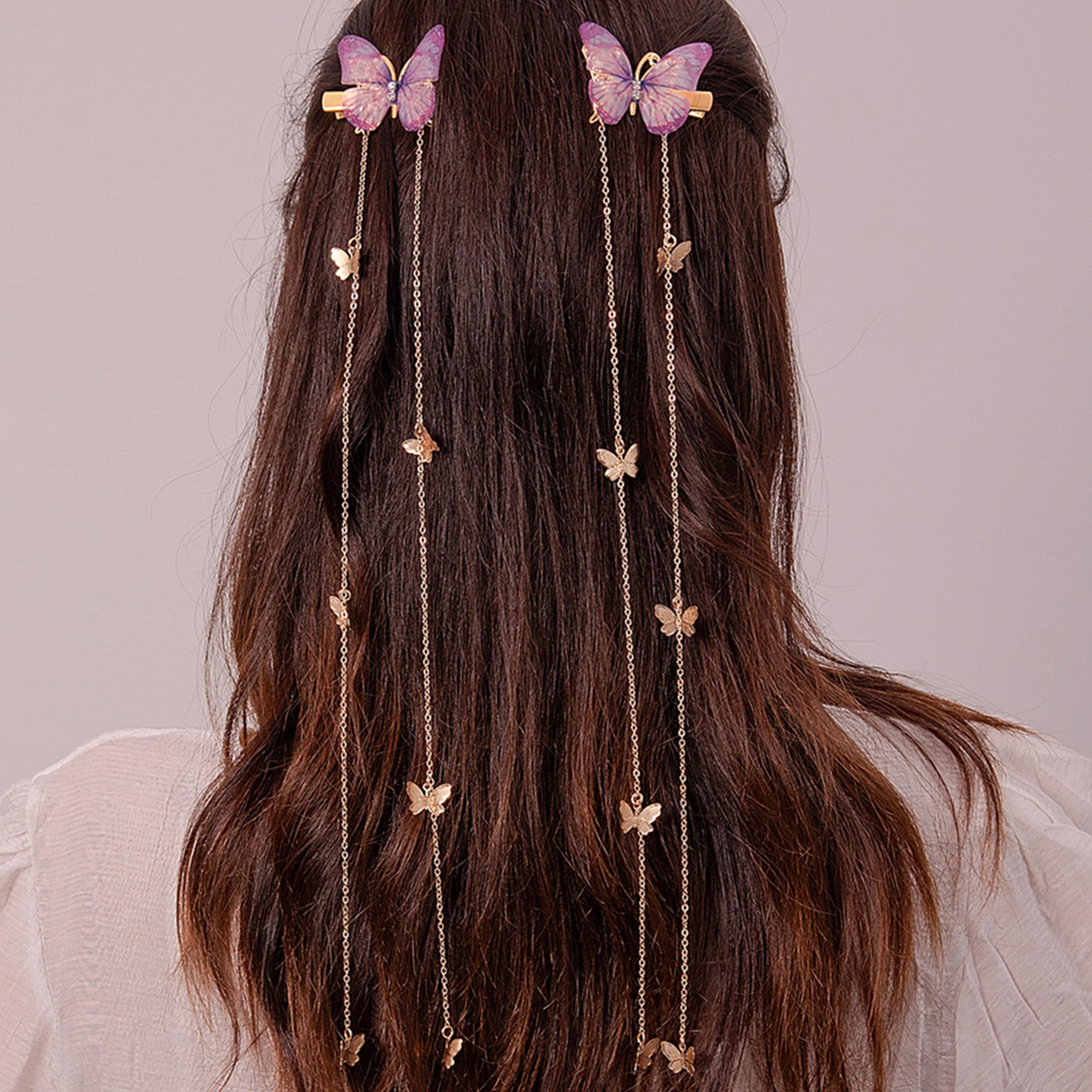 تيك تو - طقم قطعتين - مشبك شعر على شكل فراشة-women-hairaccessories-clips-image-2