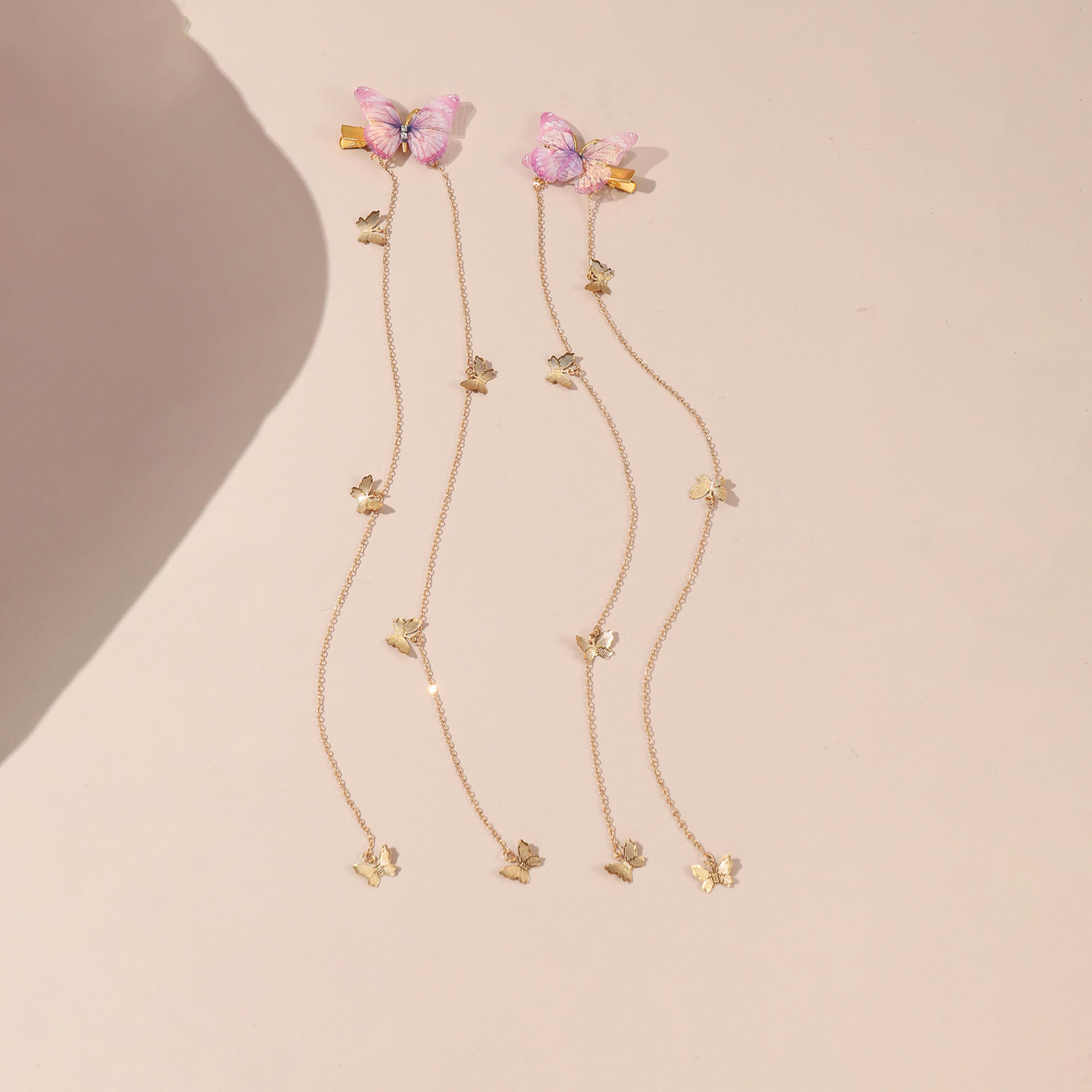 تيك تو - طقم قطعتين - مشبك شعر على شكل فراشة-women-hairaccessories-clips-image-4