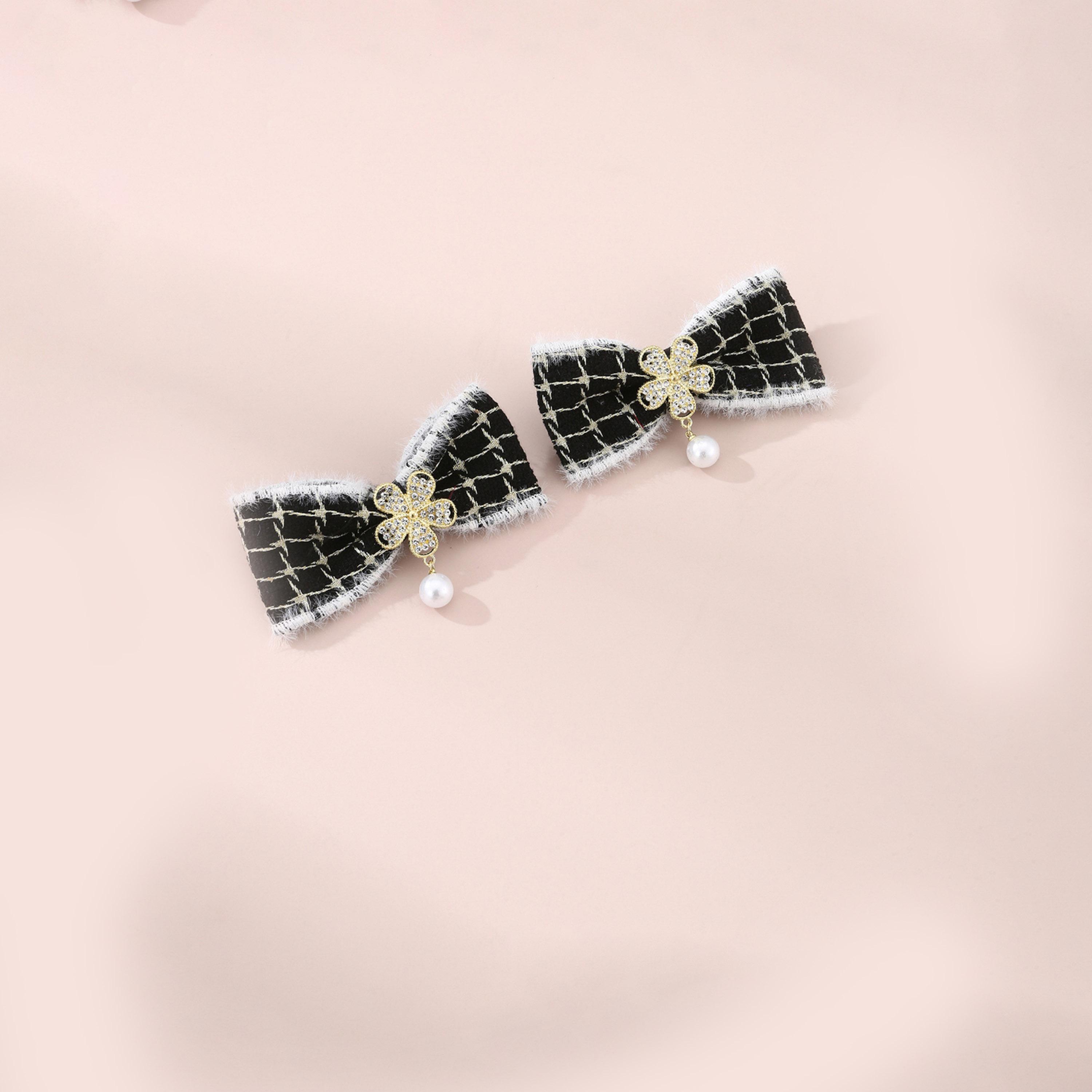 Take Two Set of 2 - Faux Pearl Drop Bow Hair Clip-women-hairaccessories-clips-image-3