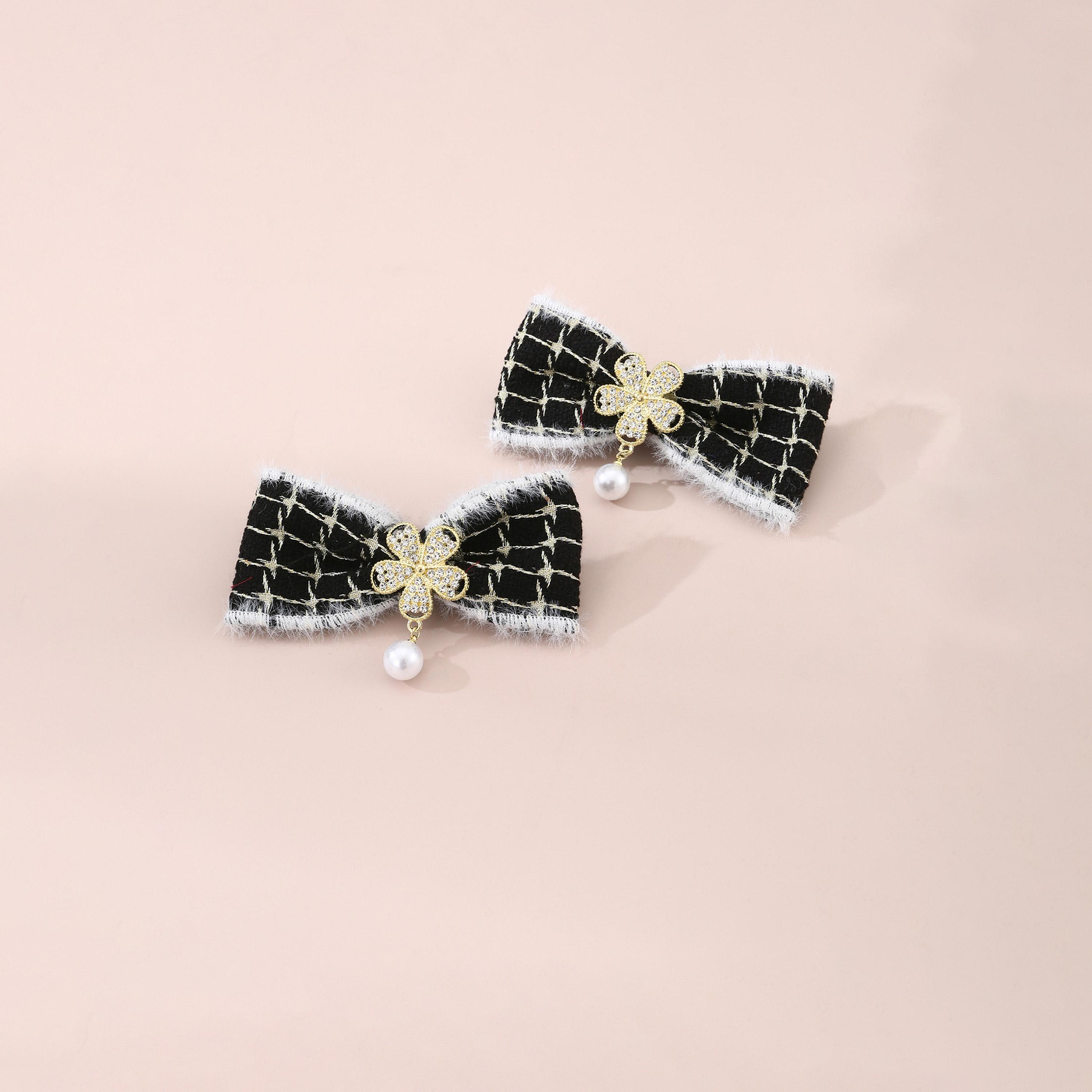 Take Two Set of 2 - Faux Pearl Drop Bow Hair Clip-women-hairaccessories-clips-image-4