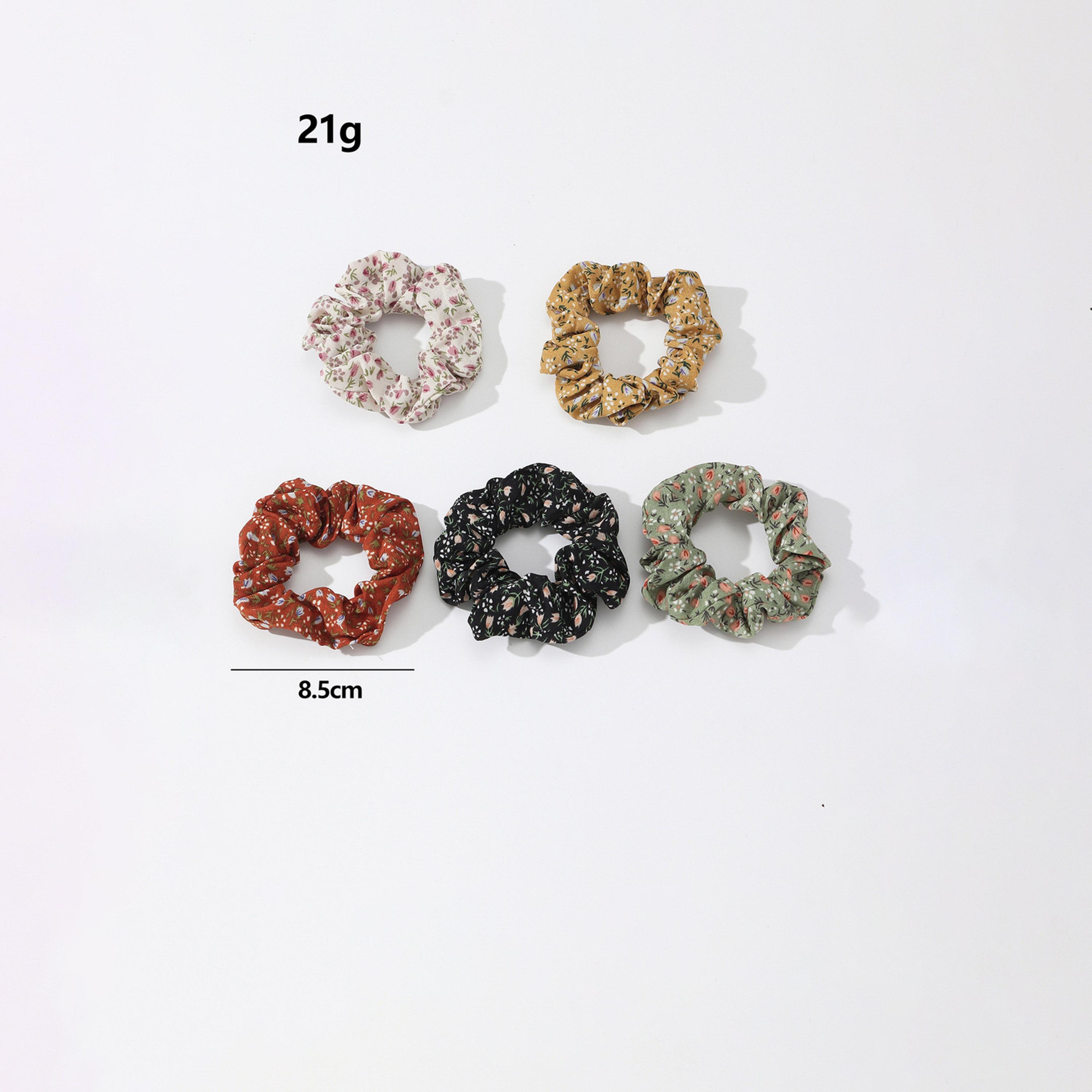 تيك تو - طقم 5 ربطات شعر مطبوعة بنقشة زهور-women-hairaccessories-bands-image-1
