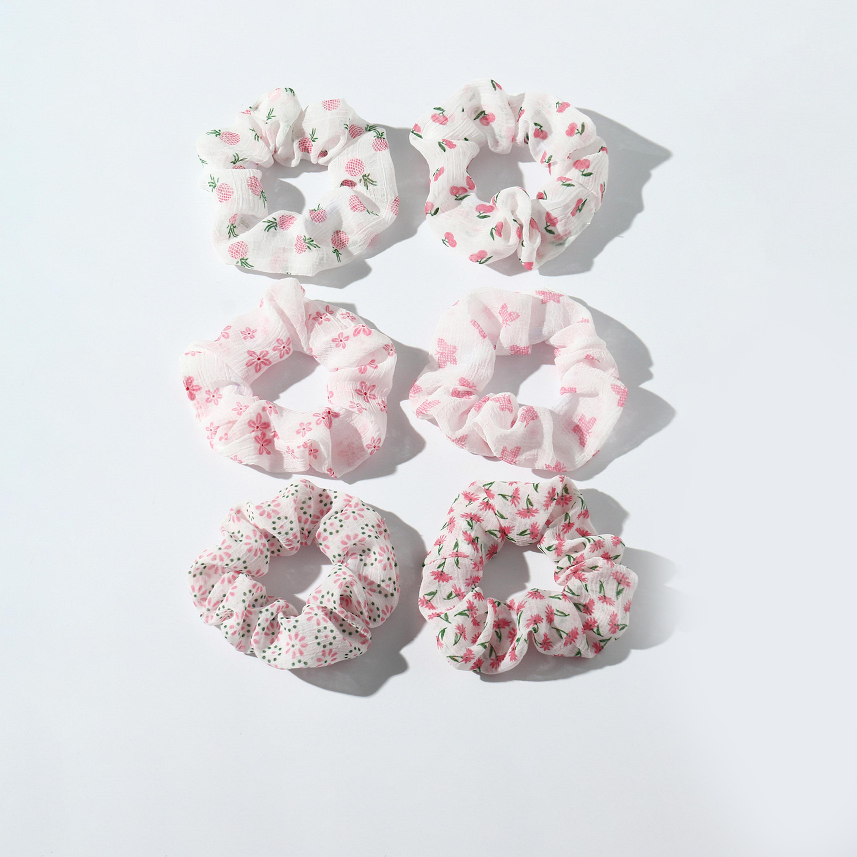 Take Two Set of 5 - Floral Printed Hair Tie-women-hairaccessories-bands-image-1