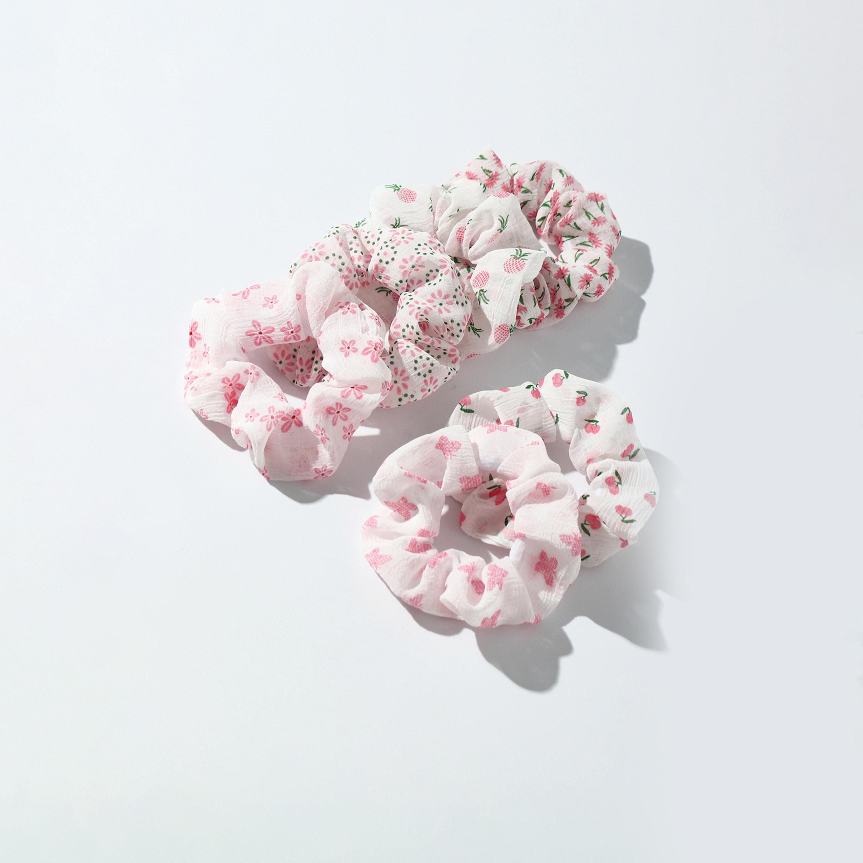 تيك تو - طقم 5 ربطات شعر مطبوعة بنقشة زهور-women-hairaccessories-bands-image-2