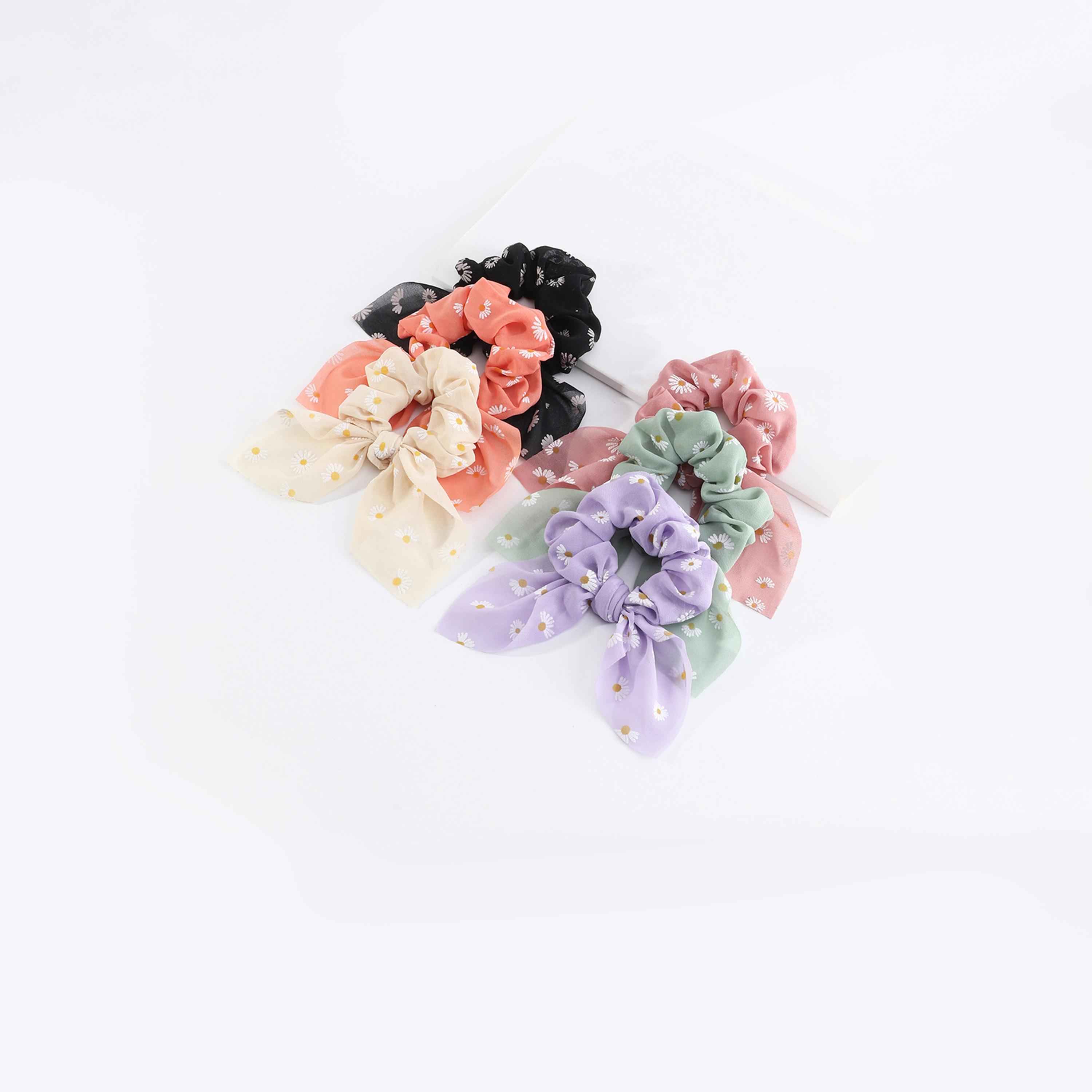 تيك تو - طقم 6 ربطات شعر مطبوعة بنقشة زهور-women-hairaccessories-bands-image-2