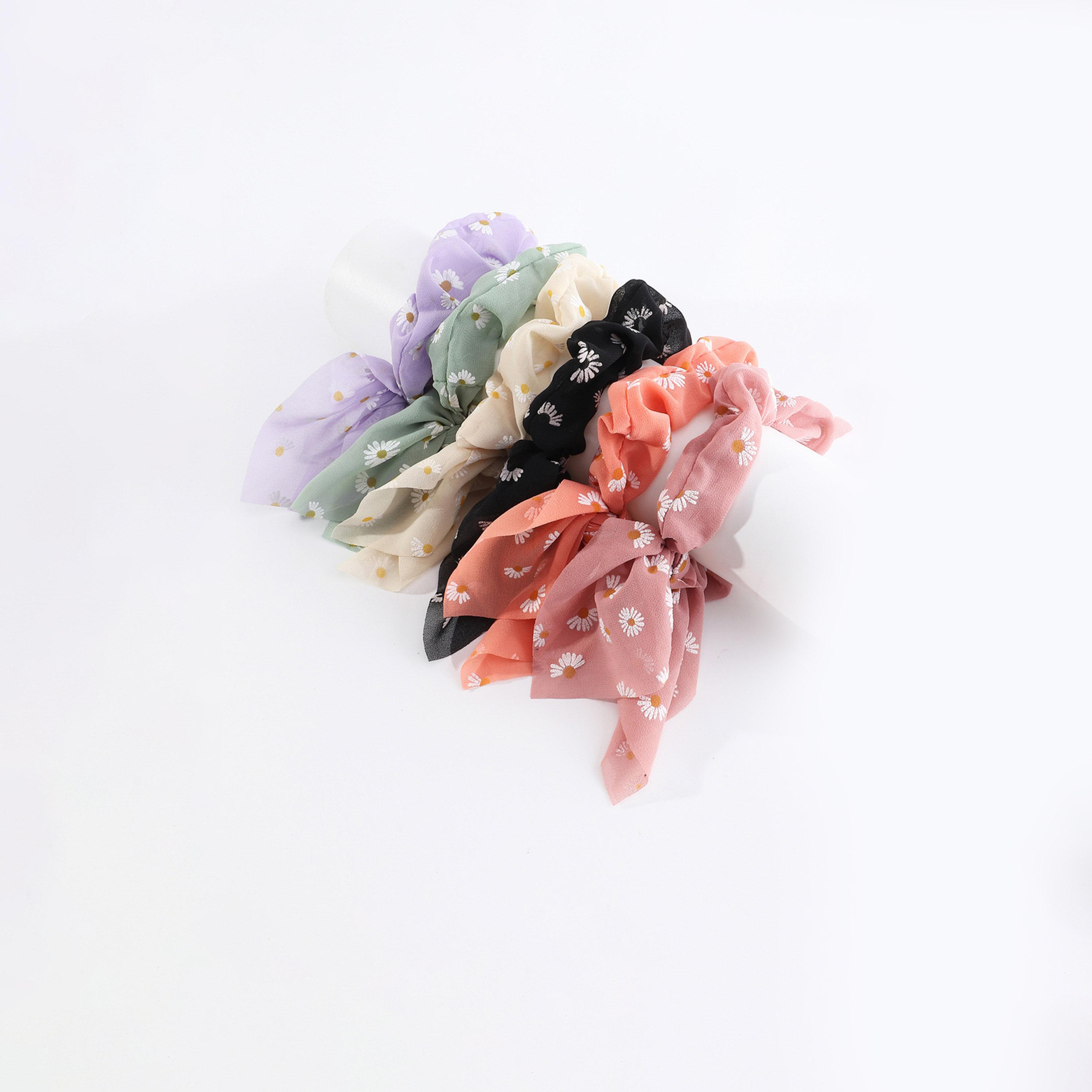 تيك تو - طقم 6 ربطات شعر مطبوعة بنقشة زهور-women-hairaccessories-bands-image-3